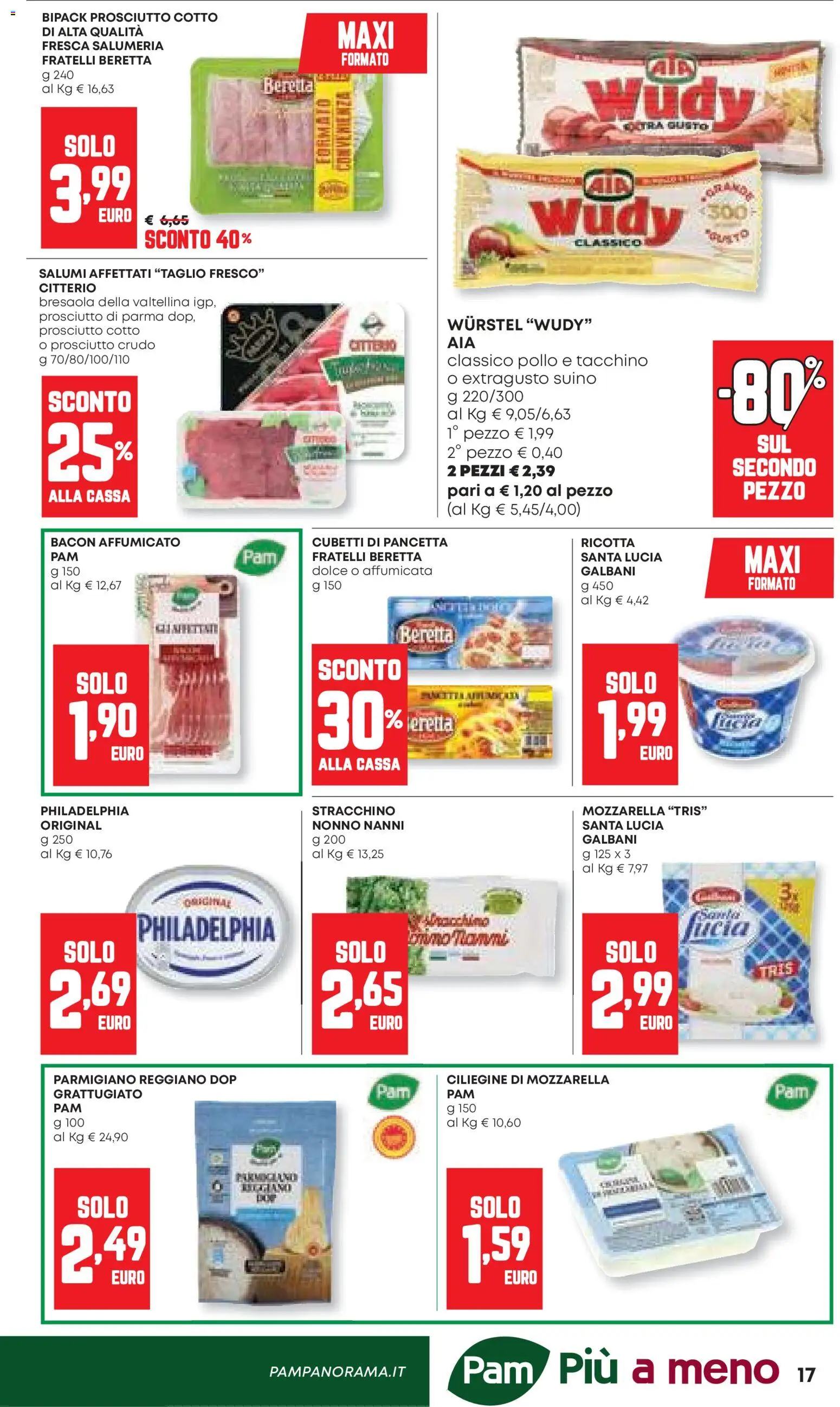 Volantino Panorama del 26.03.2026 | Pagina: 17 | Prodotti: Prosciutto Cotto, Bresaola, Wurstel, Parmigiano reggiano