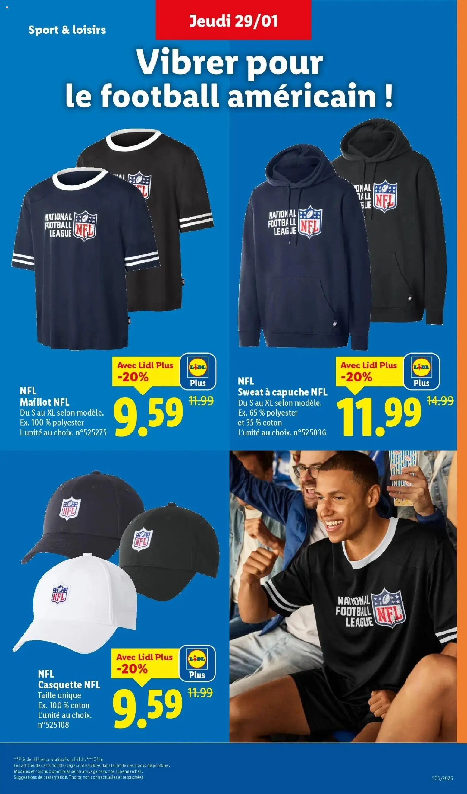 Catalogue LIDL du 28/01/2026 | Promo prospectus en ligne | Page: 33 | Produits: Coton, Sweat à capuche, Casquette
