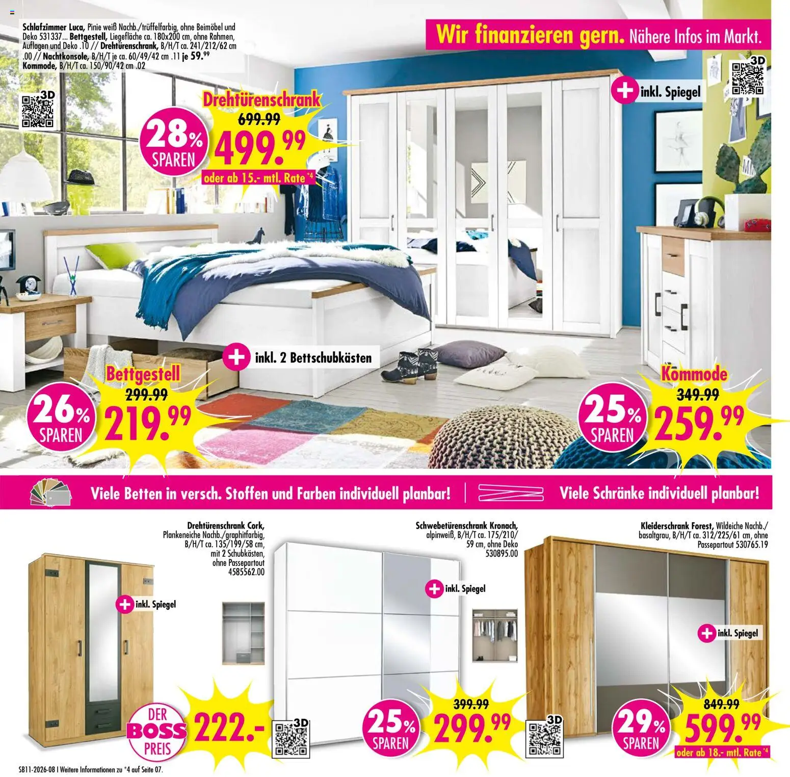 SB Möbel Boss Prospekt 	 – gültig ab 07.03.2026 | Seite: 8 | Produkte: Kleiderschrank, Schwebetürenschrank, Drehtürenschrank, Spiegel