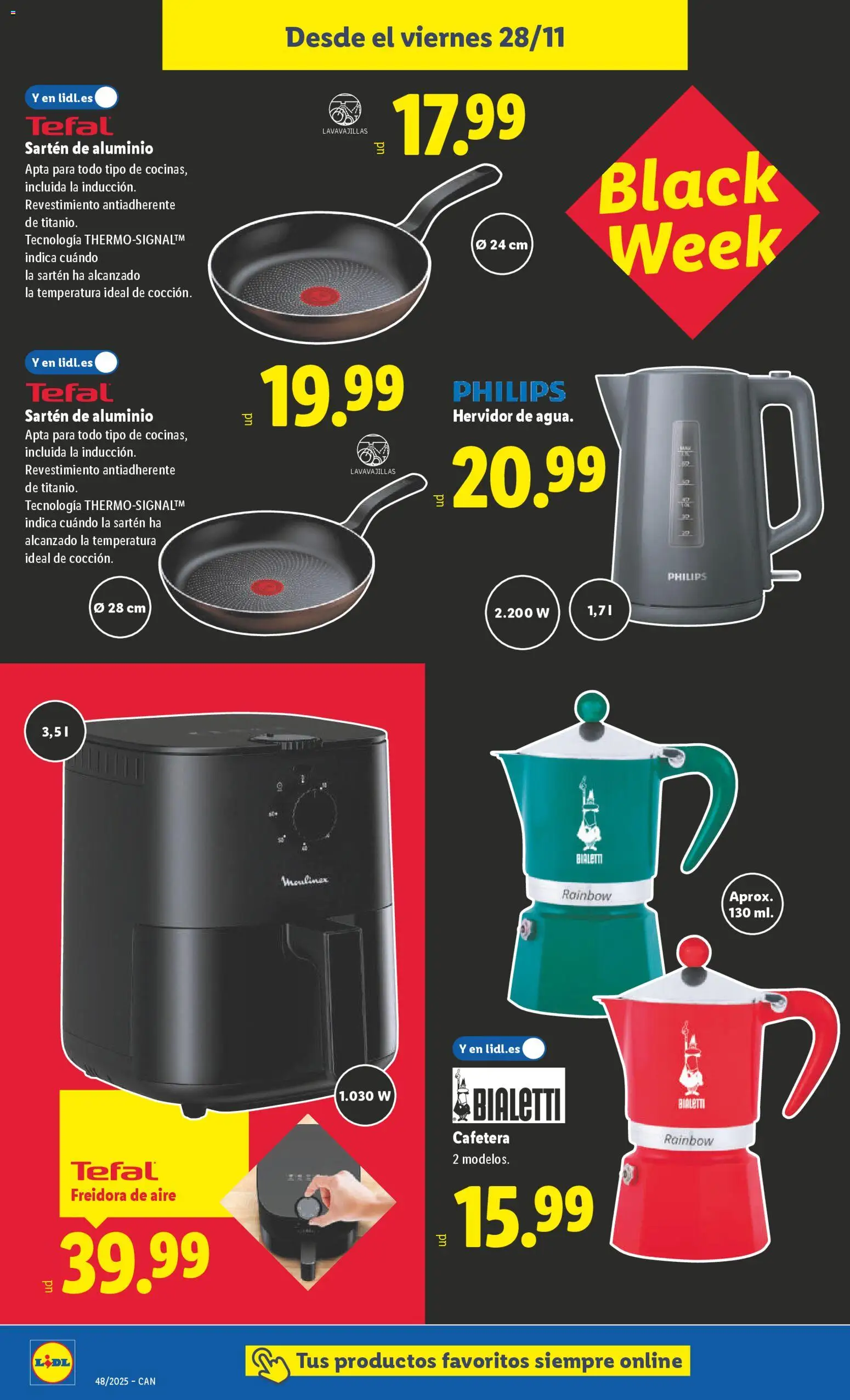 Lidl - Black Friday Canarias │ válido desde el 24.11.2025 | Página: 20 | Productos: Pan, Lavavajillas, Cafetera, Freidora