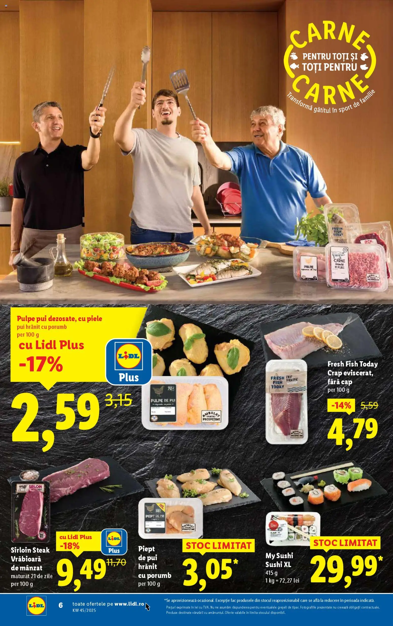 Noul catalog Lidl – valabil de la 03.11.2025 | Pagină: 6 | Produse: Hacıyatmaz Kedi Oyuncağı, Sushi, Porumb
