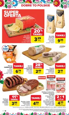 Pogląd oferty "Carrefour Gazetka" - ważna od 10.11.2025 | Strona: 8 | Produkty: Kiełbasa, Ser żółty, Pierogi, Szynka