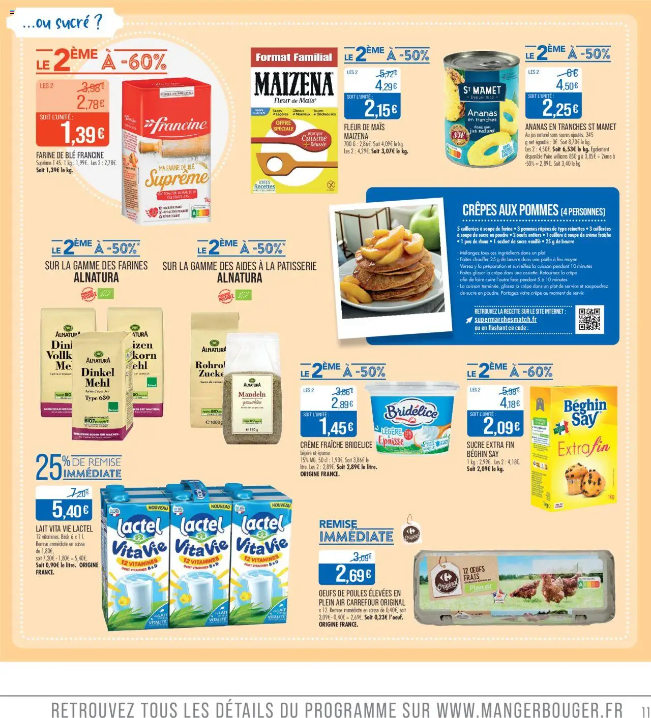 {H1} | Page: 11 | Produits: Farine de ble, Beurre, Jus, Crème