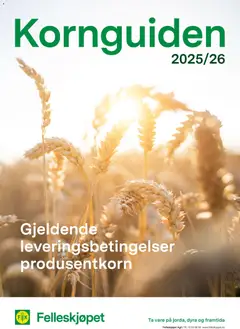 Forhåndsvisning av Felleskjøpet Kornguiden 2025/26 gyldig fra 02.01.2026