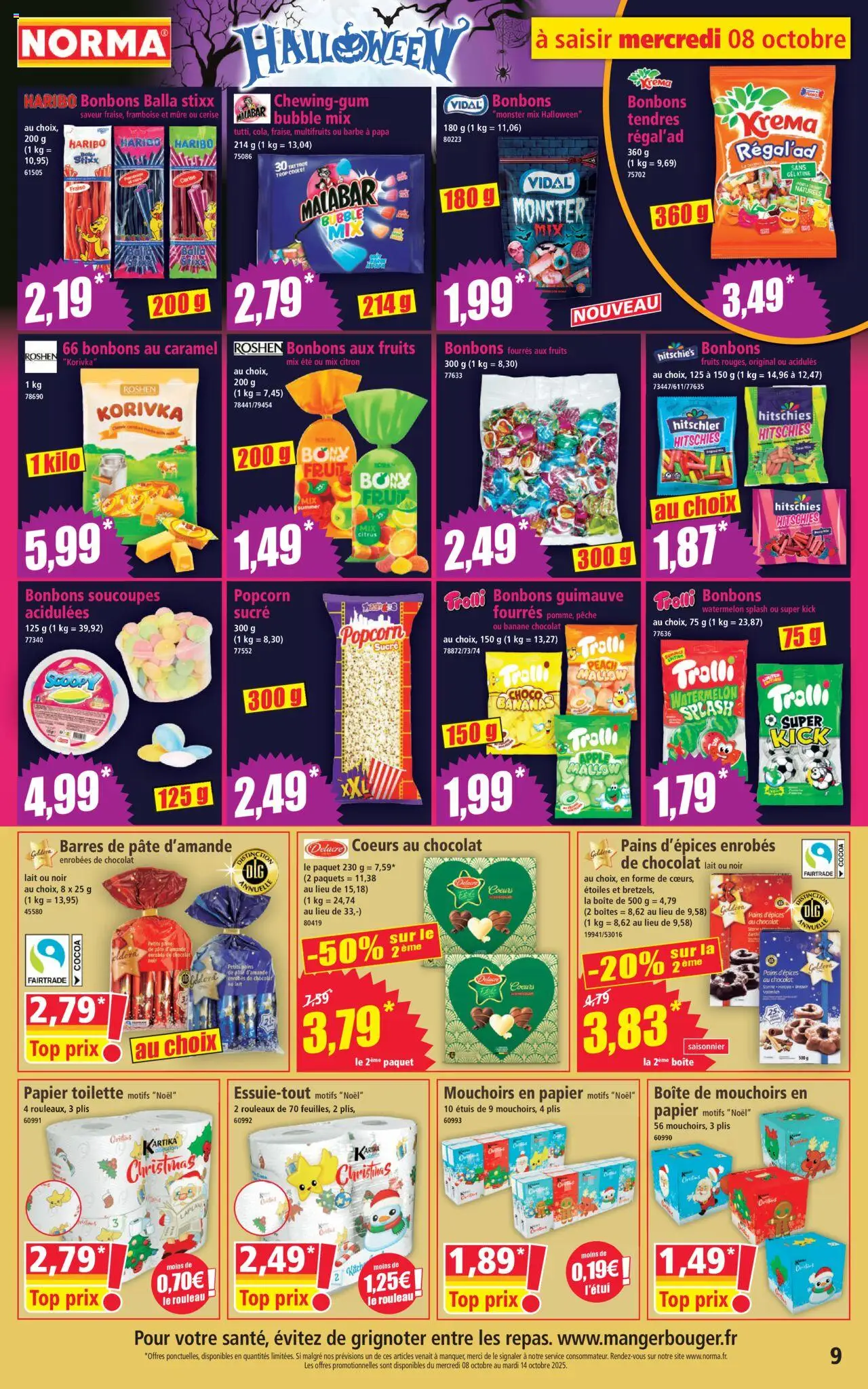{H1} | Page: 9 | Produits: Popcorn, Pêche, Pâte d'amande, Hitschies