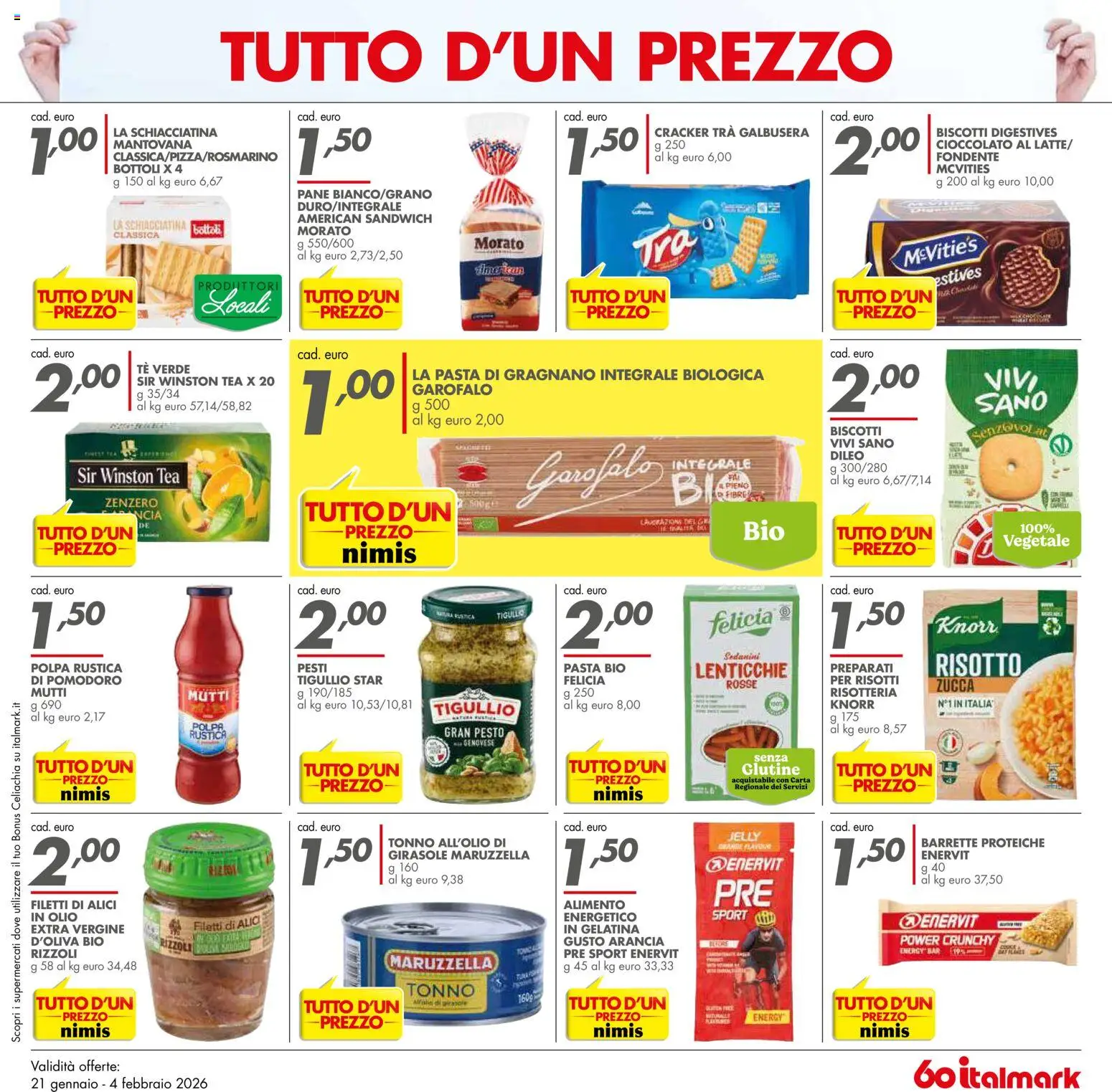 Volantino Italmark del 21.01.2026 | Pagina: 3 | Prodotti: Pane, Tè, Pomodoro, Mutti