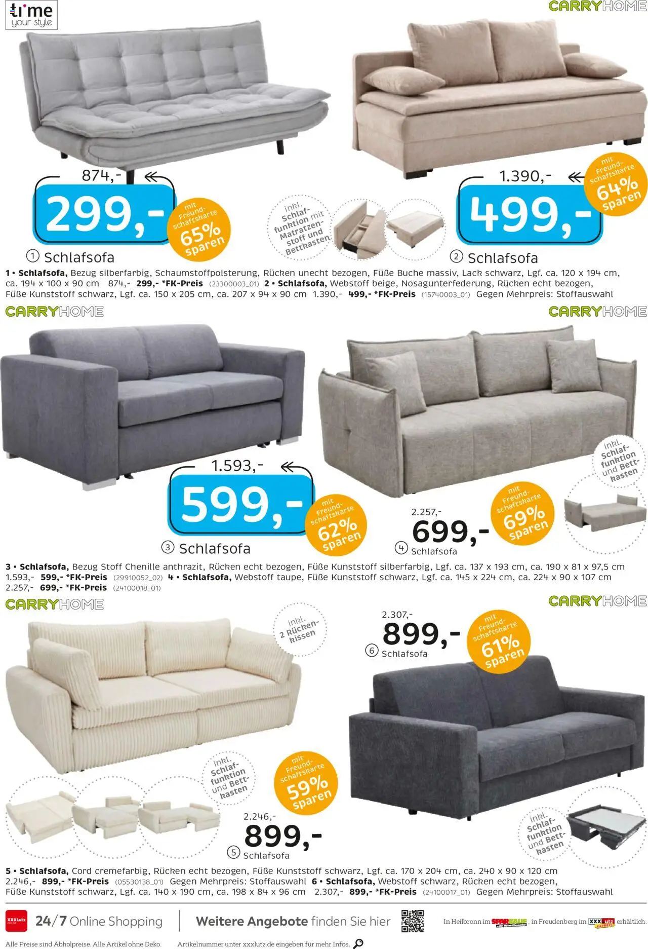XXXL Lutz Junges Wohnen - gültig ab dem 28.07.2025 | Seite: 6 | Produkte: Schlafsofa, Bett, Kissen