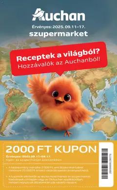 Auchan - Akciós újság Szupermarket - amely érvényes a következő dátumtól: 11.09.2025