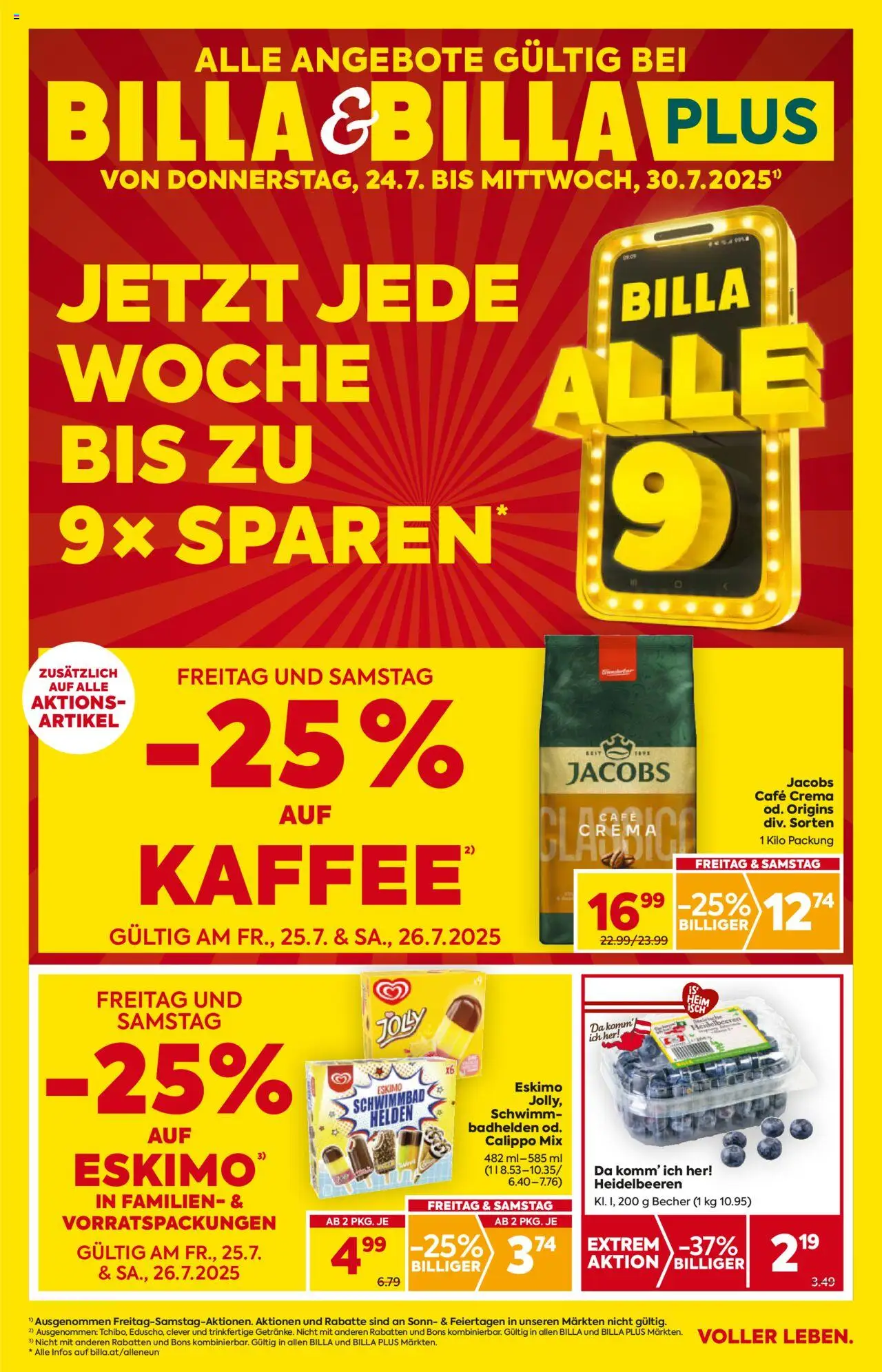 Billa AT akciós ujság - amely érvényes a következő dátumtól: 24.07.2025 | Oldal: 1