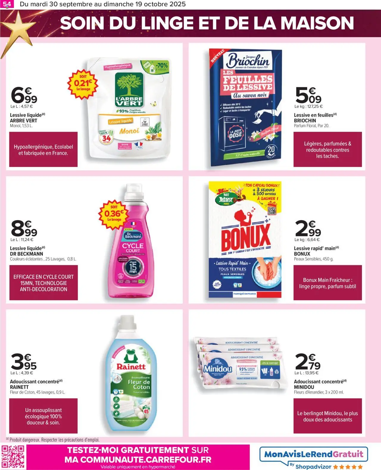  | Page: 54 | Produits: Coton, Parfum, Savon, Lessive
