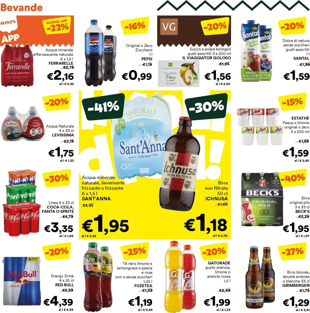 Volantino Unes del 10.09.2025 | Pagina: 12 | Prodotti: Pera, Acqua naturale, Arancia, Pepsi