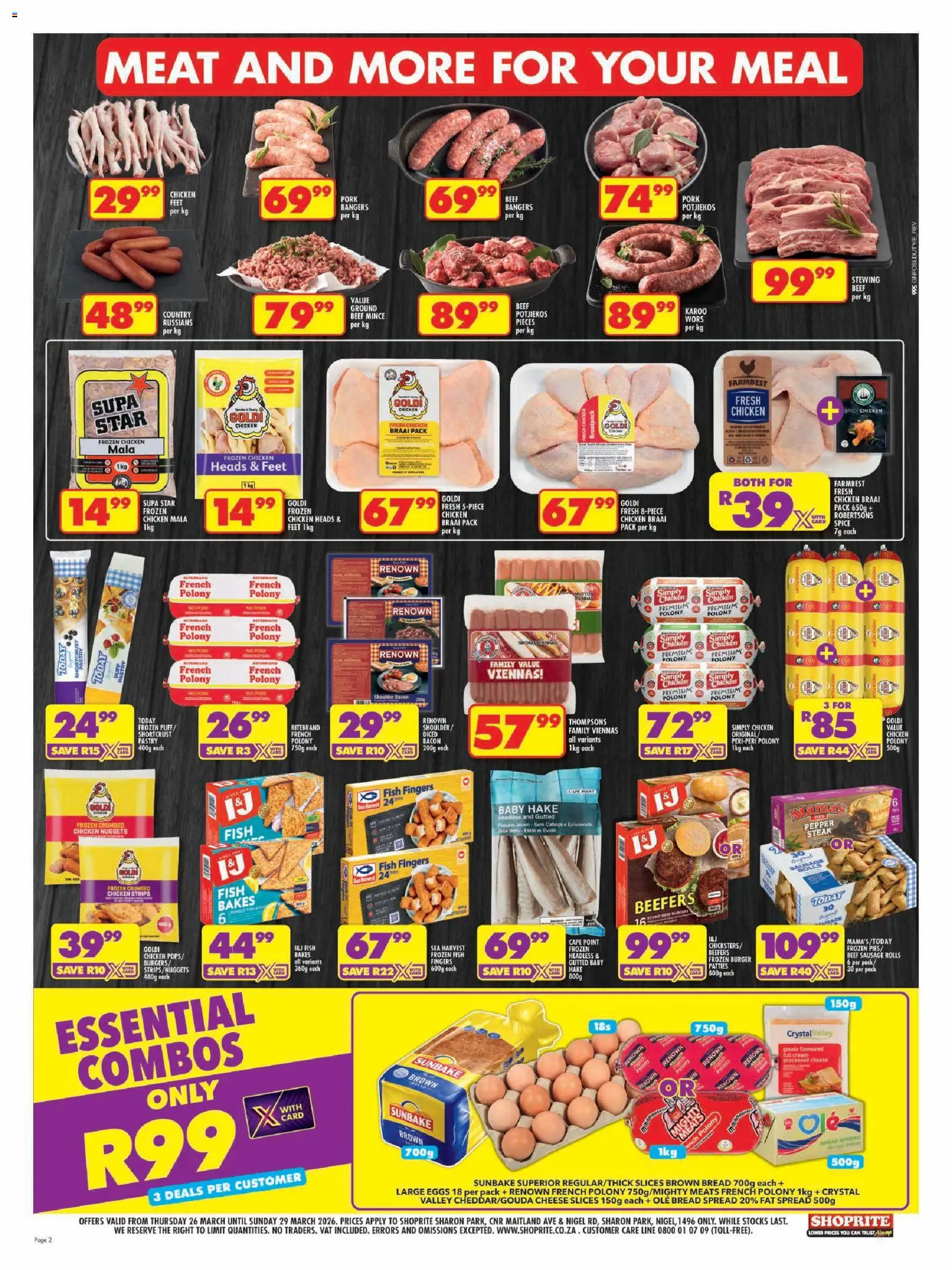 New Shoprite catalogue – valid from 26.03.2026 | Page: 2 | Products: Cheese, Pork, Fish, Cream