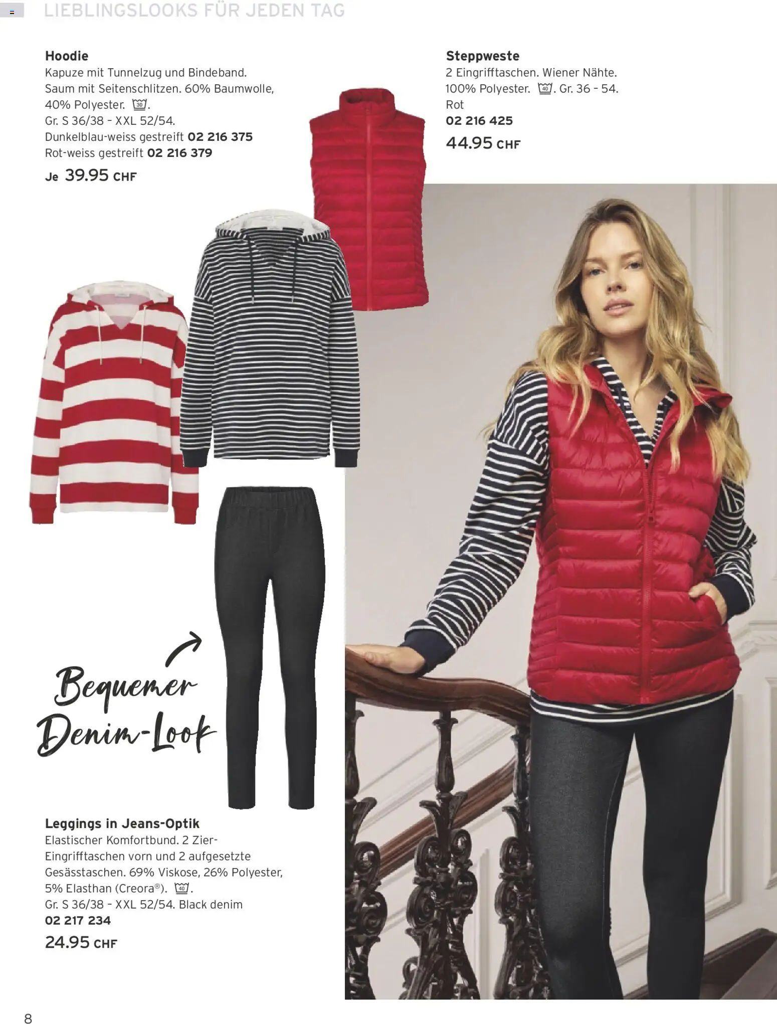 Tchibo Aktionen – gültig ab 24.02.2026 | Seite: 8 | Produkte: Steppweste, Leggings, Hoodie