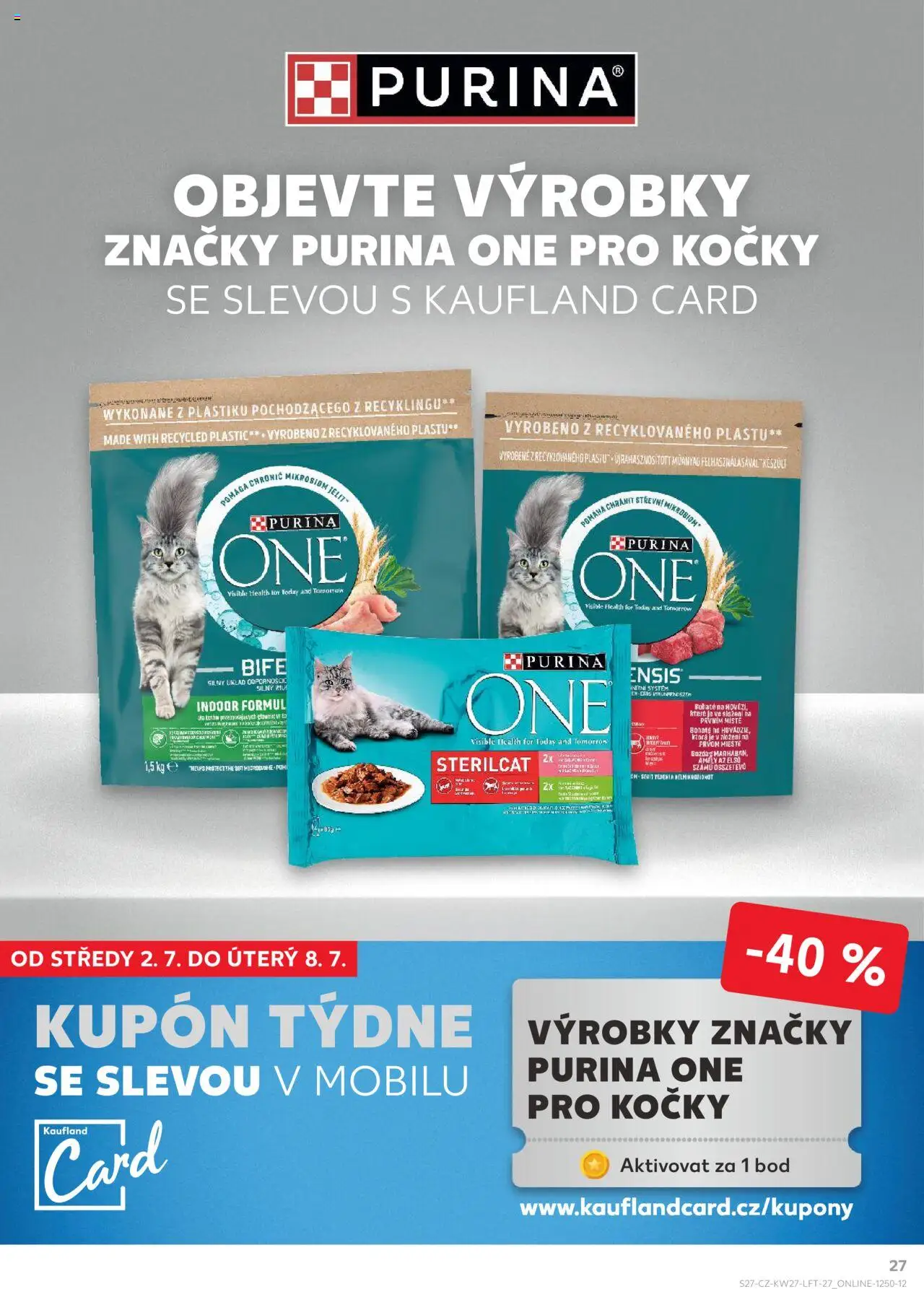 Kaufland leták od 02.07.2025 | Strana: 27 | Produkty: Purina, Purina one