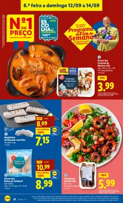 Lidl folheto │ válido de 08.09.2025 | Página: 22 | Produtos: Pescada, Lulas, Base, Tamboril