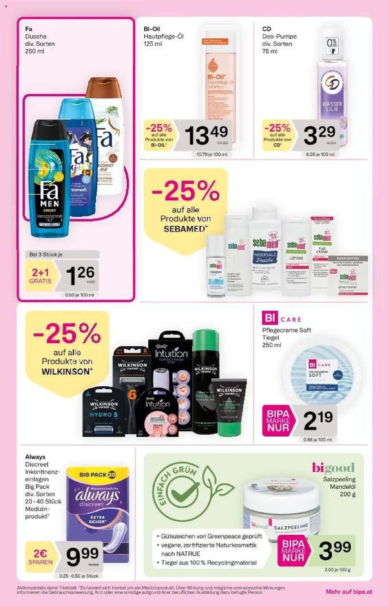Bipa Flugblatt gültig ab 19.03.2026 | Seite: 8 | Produkte: Wasser, Dusche, Creme