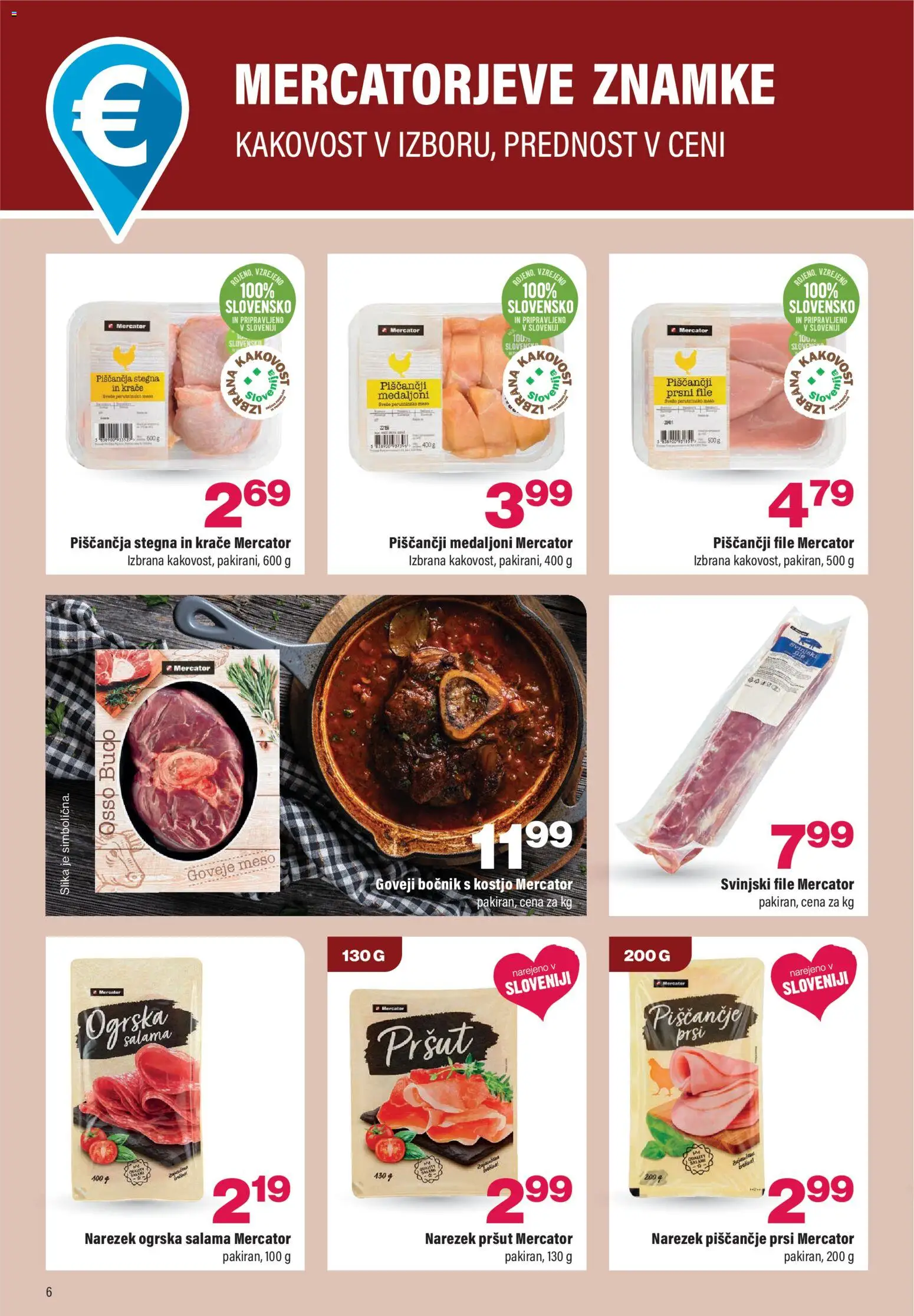 Novi Mercator katalog ponudbe – veljaven od 14.01.2026 | Stran: 6 | Izdelki: Pršut, Narezek, Salama, Goveje meso