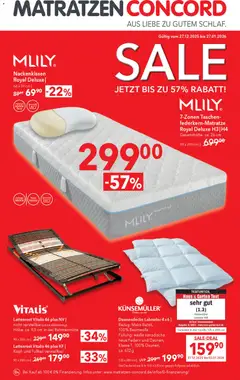 Matratzen Concord Prospekt 	 ab 27.12.2025 gültig