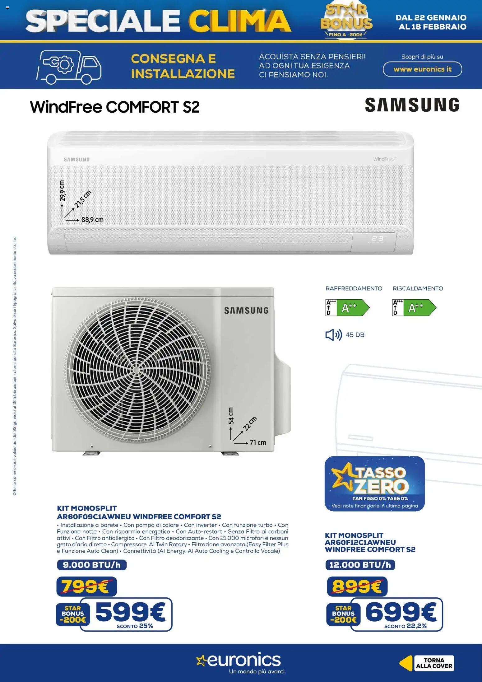 Volantino Euronics del 22.01.2026 | Pagina: 2 | Prodotti: Compressore, Samsung