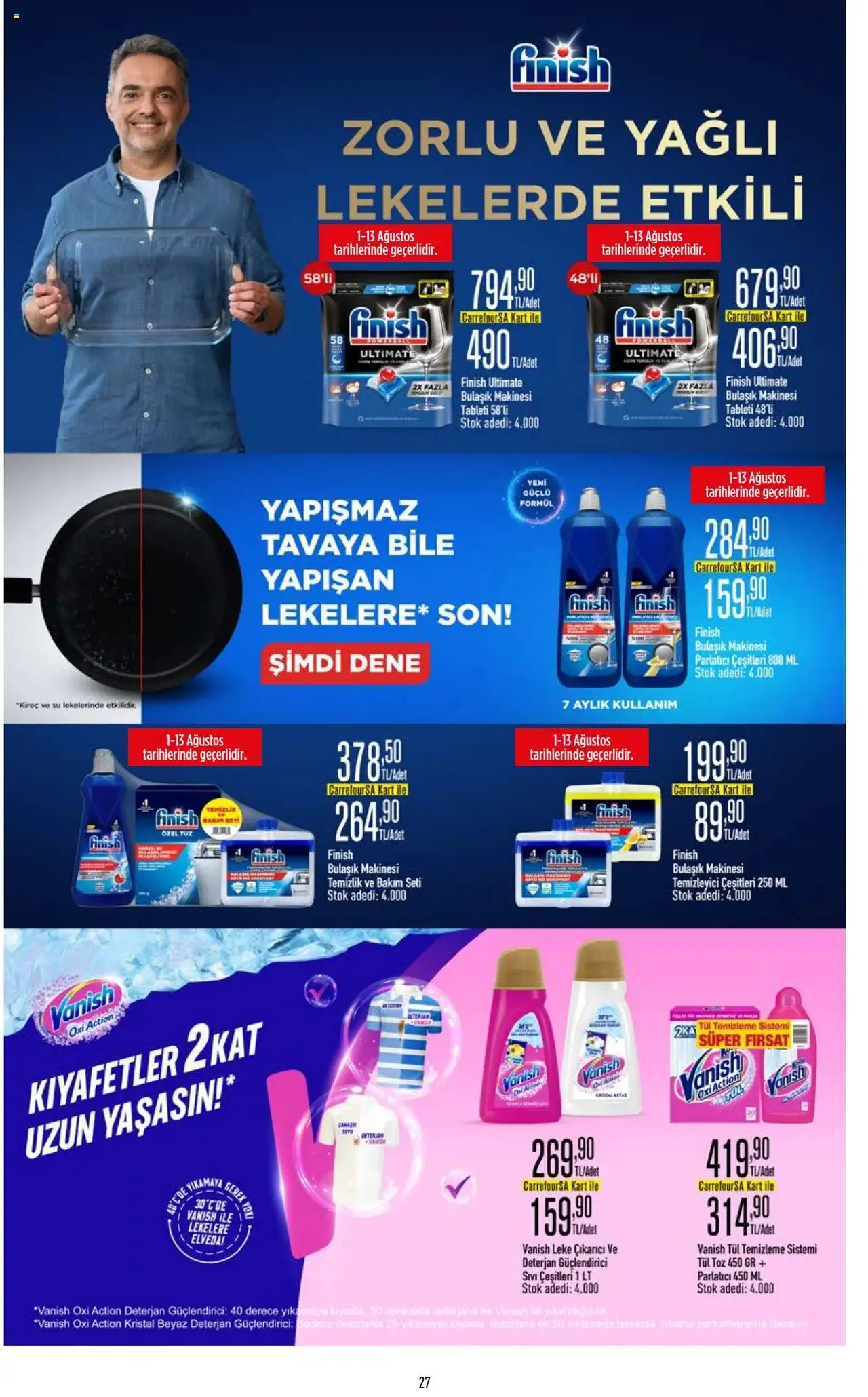 CarrefourSA Katalog - 01.08.2025 tarihinden itibaren geçerlidir | Sayfa: 27 | Ürünler: Deterjan, Parlatıcı, Su, Tuz