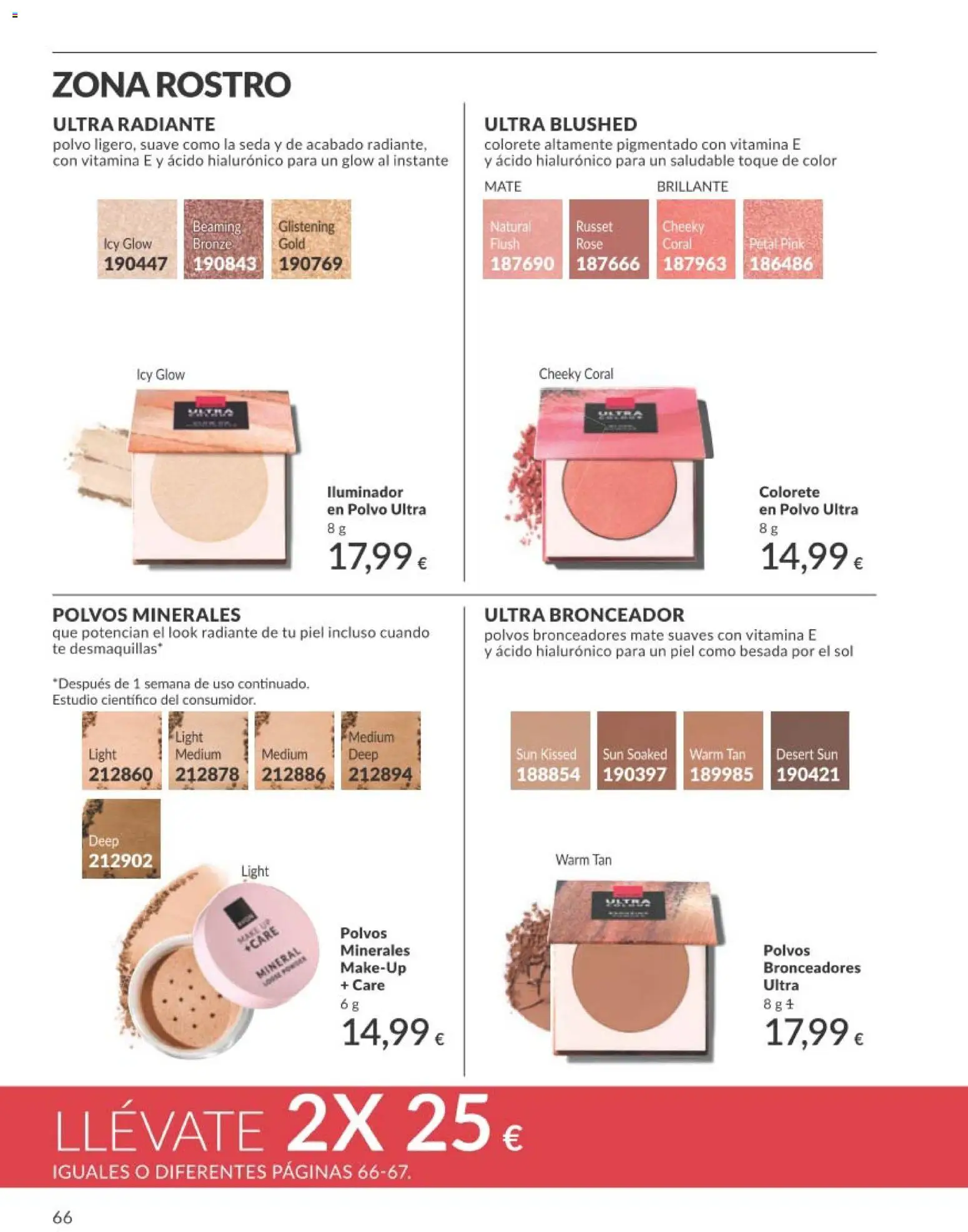 Catálogo AVON campaña 2 │ válido desde el 01.02.2026 | Página: 68 | Productos: Polvo, Bronceador, Colorete, Té