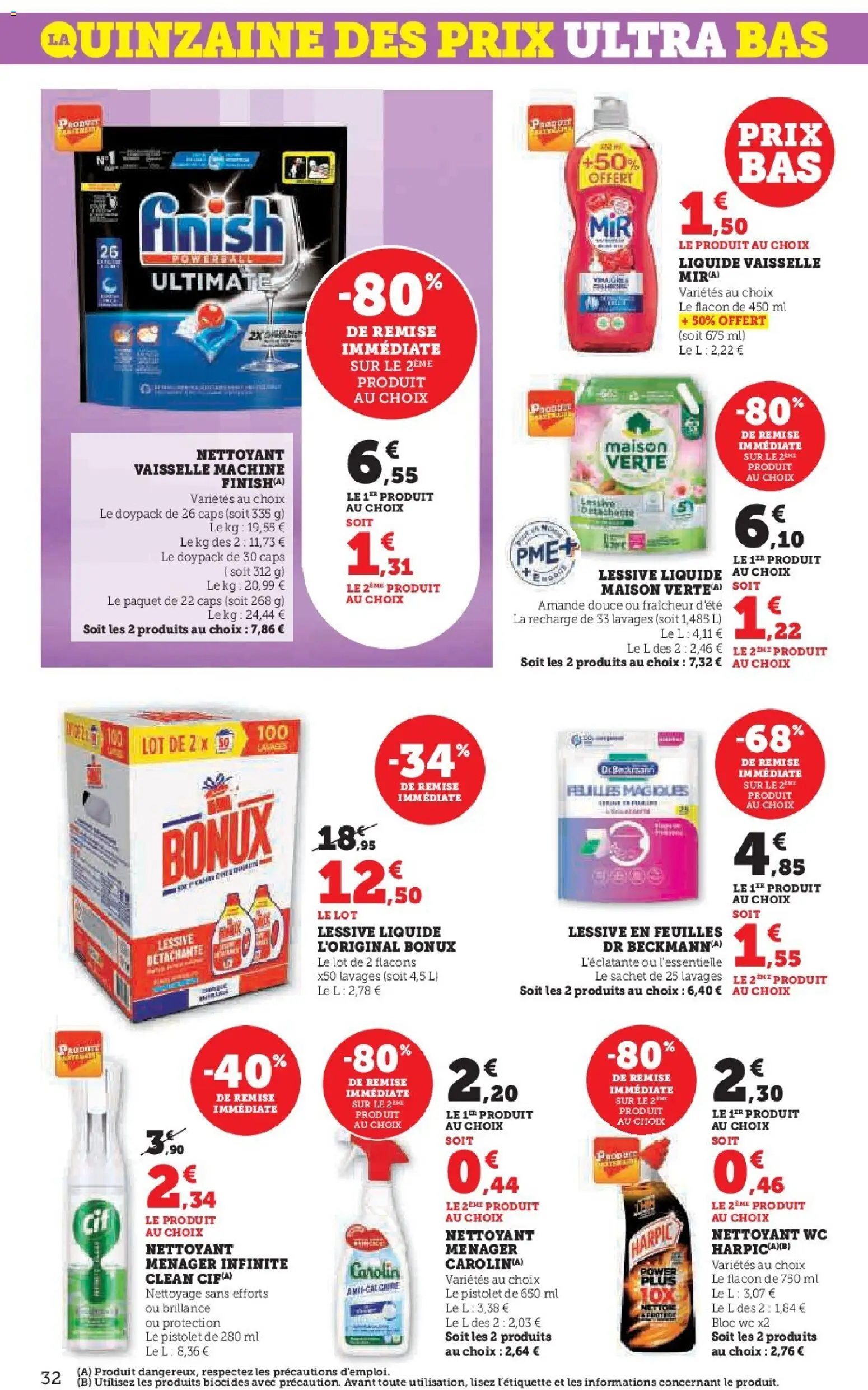 {H1} | Page: 32 | Produits: Liquide vaisselle, Lessive Liquide, bloc WC, Lessive