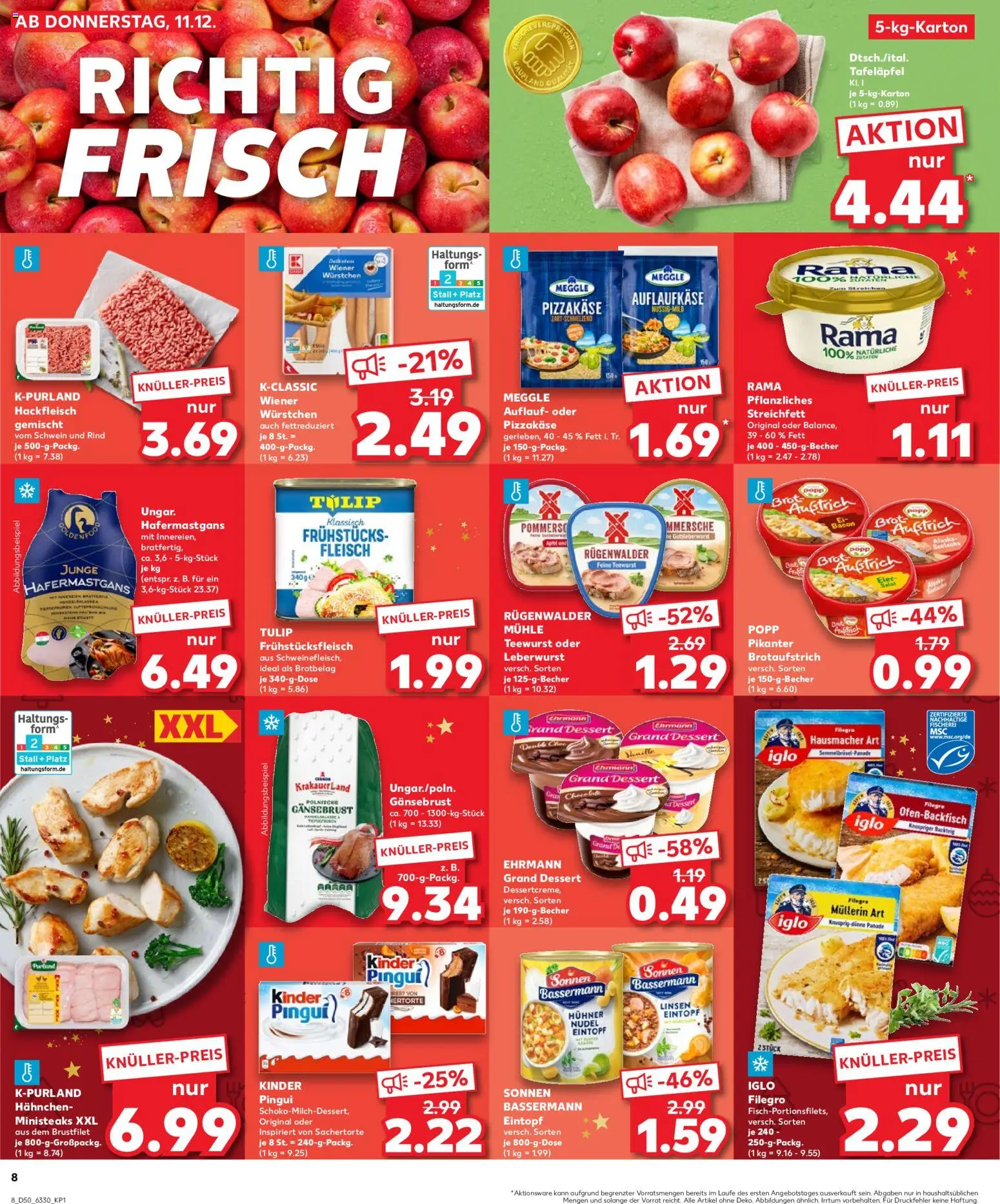 Kaufland prospekt Hamburg	 – gültig ab 14.12.2025 | Seite: 8 | Produkte: Mühle, Hahnchen, Brot, Salat