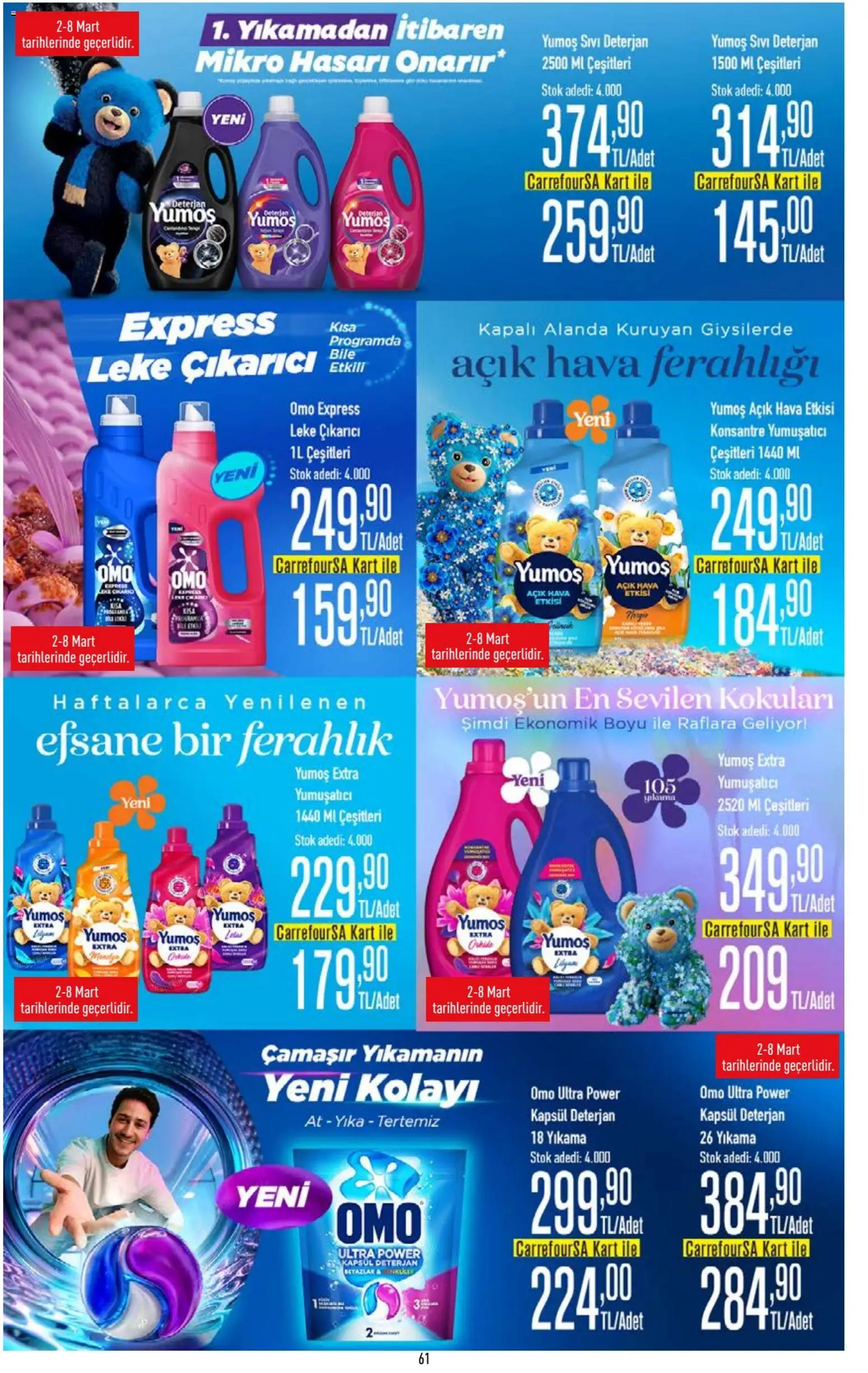 CarrefourSA Katalog - 26.02.2026 tarihinden itibaren geçerlidir | Sayfa: 61 | Ürünler: Yumuşatıcı, Leke çıkarıcı, Deterjan