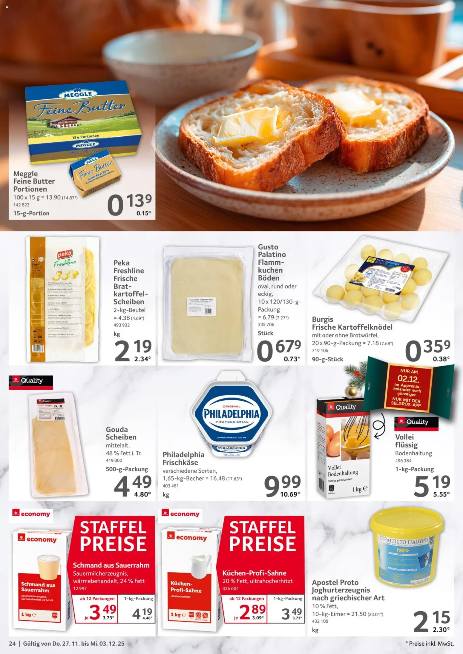 Selgros Prospekt 	 – gültig ab 27.11.2025 | Seite: 24 | Produkte: Philadelphia, Sauerrahm, Kuchen, Frischkase
