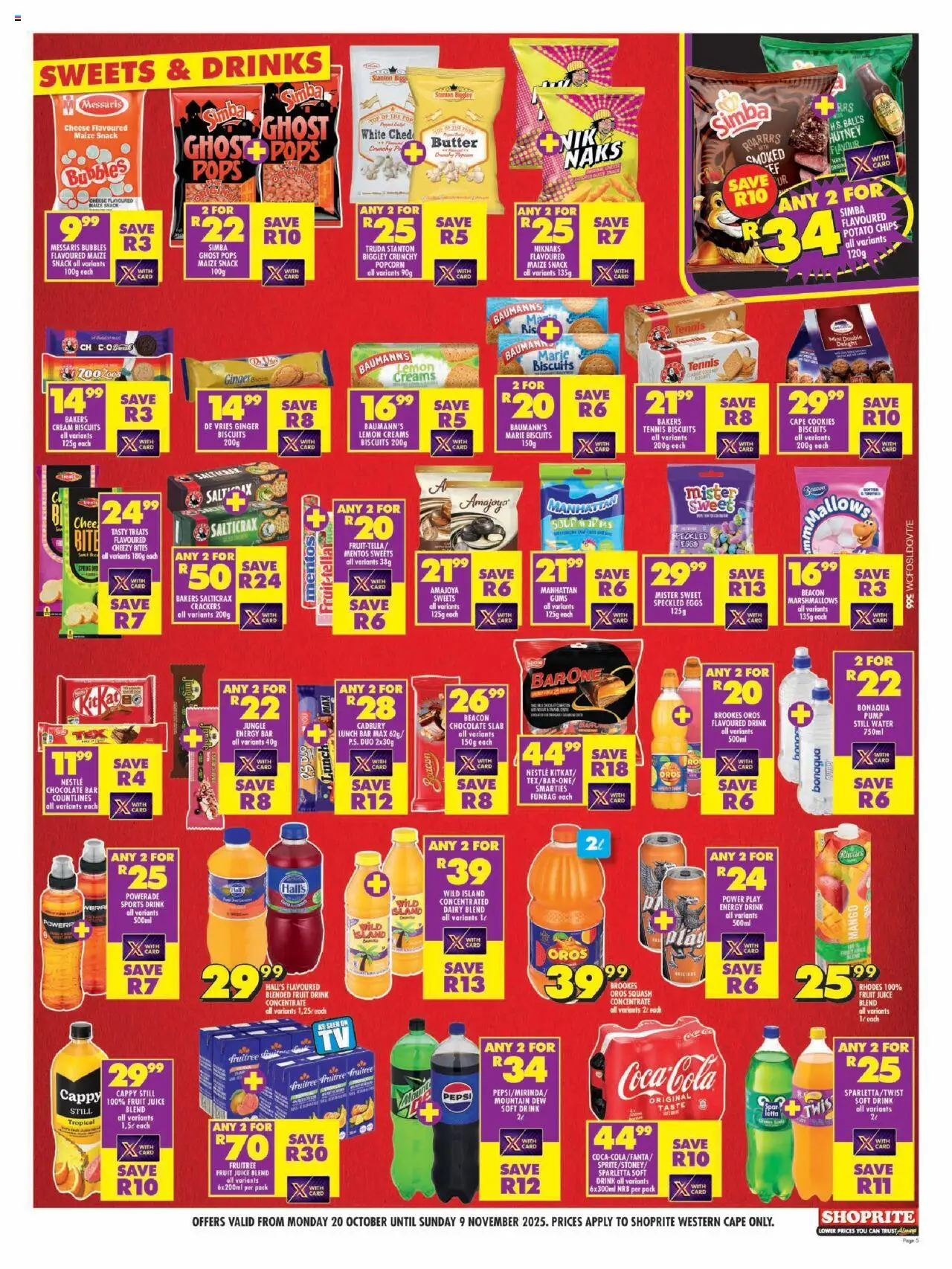 New Shoprite catalogue – valid from 20.10.2025 | Page: 5 | Products: Butter, Biscuits, Popcorn, Mango