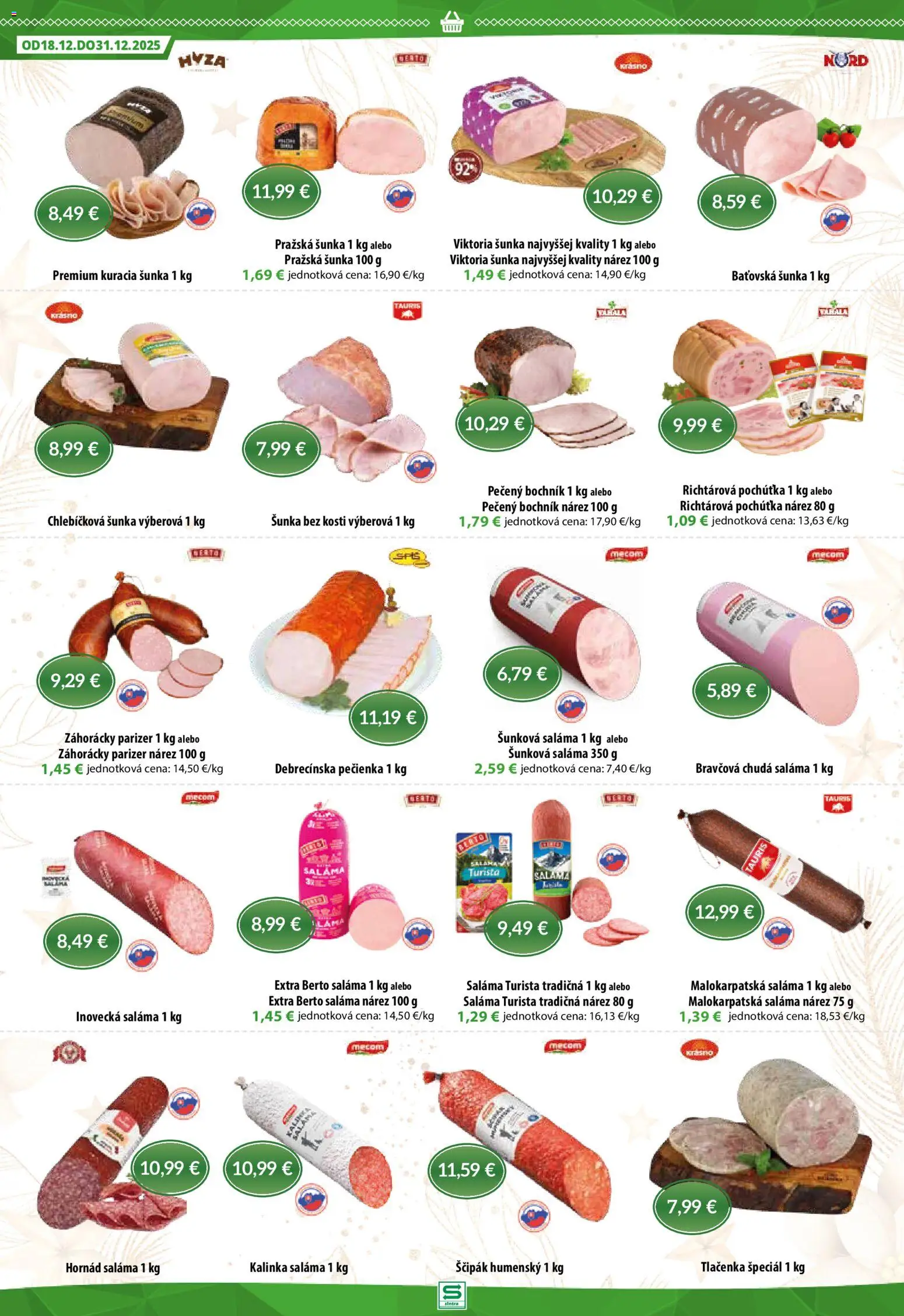 Nové Sintra akcie – leták je platný od 18.12.2025 | Strana: 2 | Produkty: Saláma, Šunka
