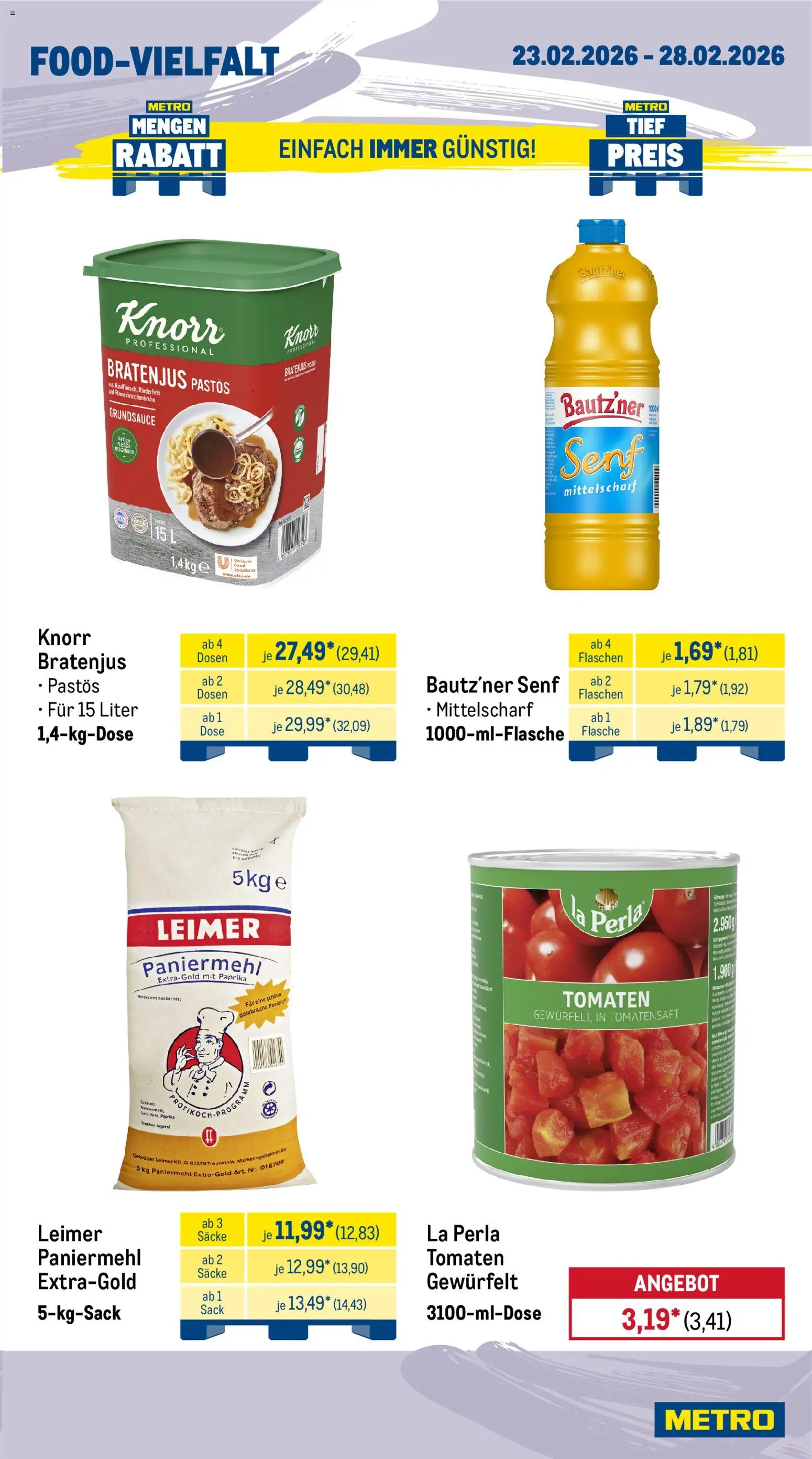 Metro Wochen-Angebote Gastro – gültig ab 23.02.2026 | Seite: 13 | Produkte: Tomaten, Knorr, Paprika, Fleisch