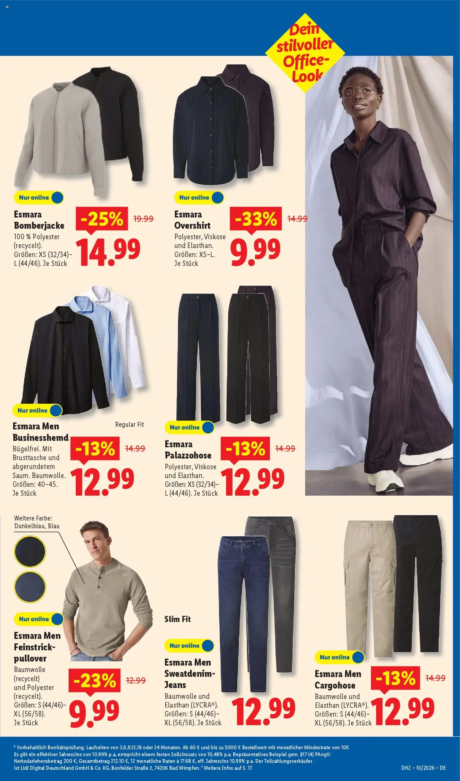 Lidl Prospekt Hohenkirchen – gültig ab 02.03.2026 | Seite: 49 | Produkte: Cargohose, Bomberjacke, Pullover, Jeans