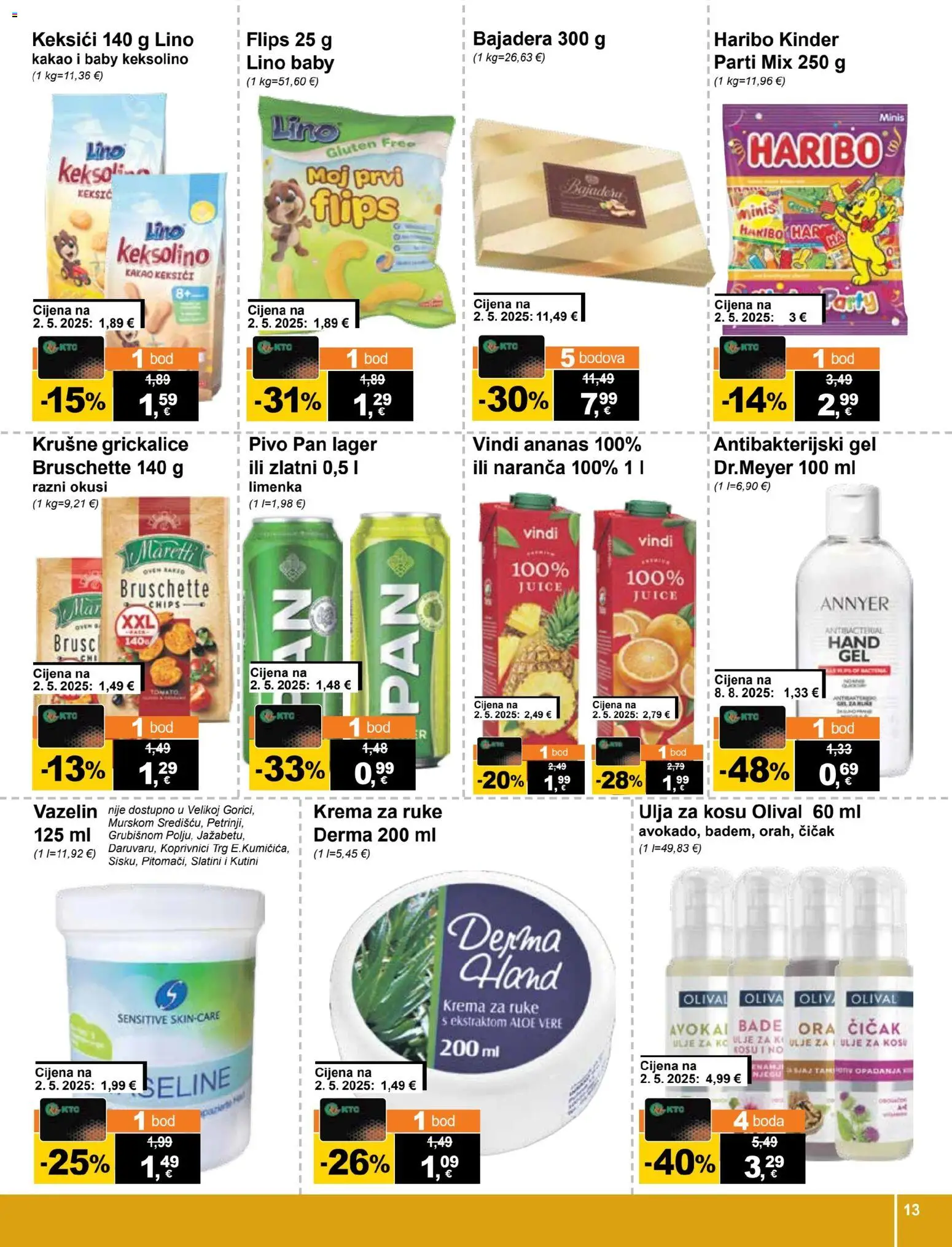 KTC katalog | vrijedi od 29.10.2025 | Stranica: 13 | Proizvodi: Keksolino, Ulje, Pivo, Krema