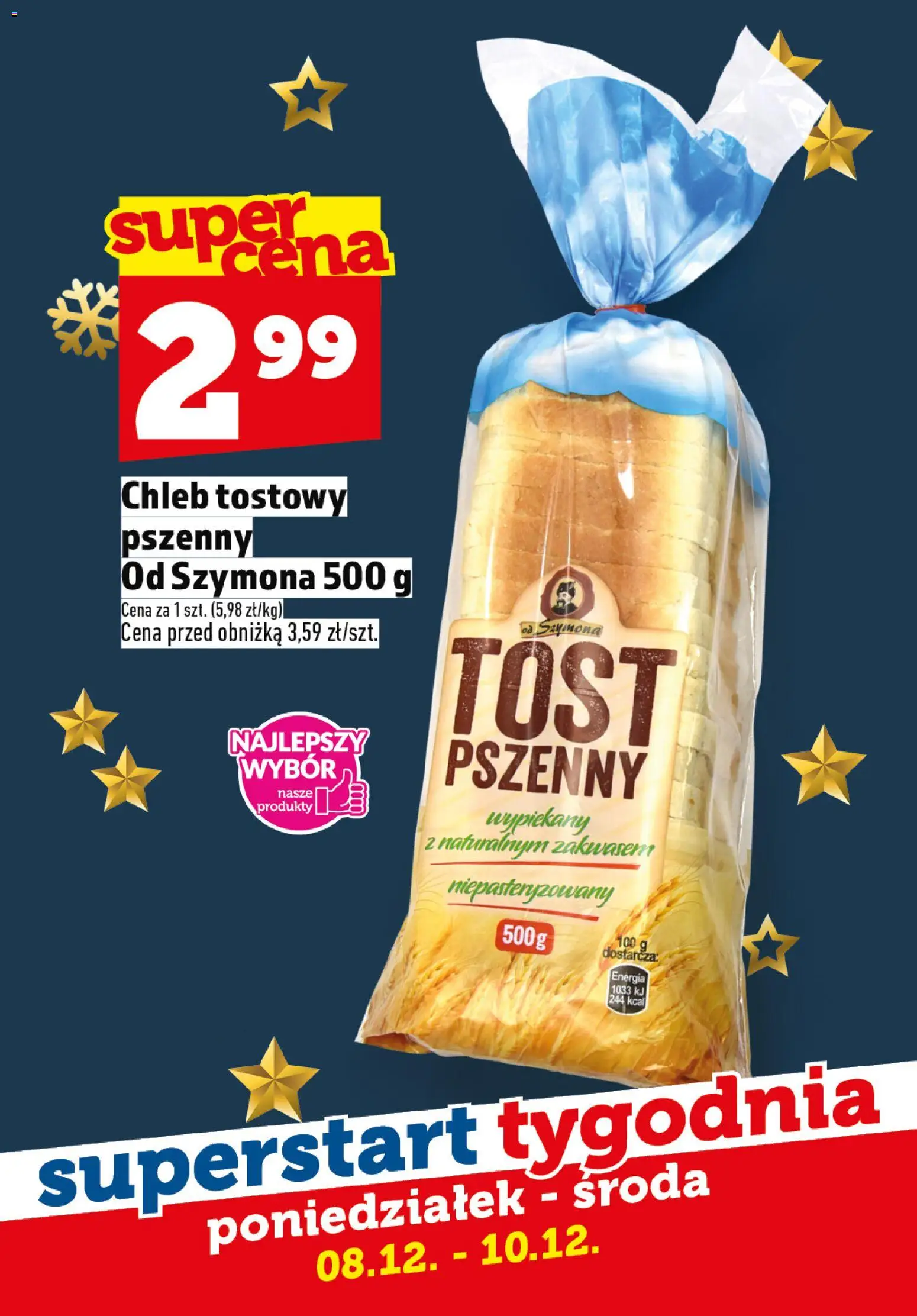 Topaz Gazetka - Superstart tygodnia od 08.12.2025 | Strona: 4 | Produkty: Chleb tostowy, Chleb