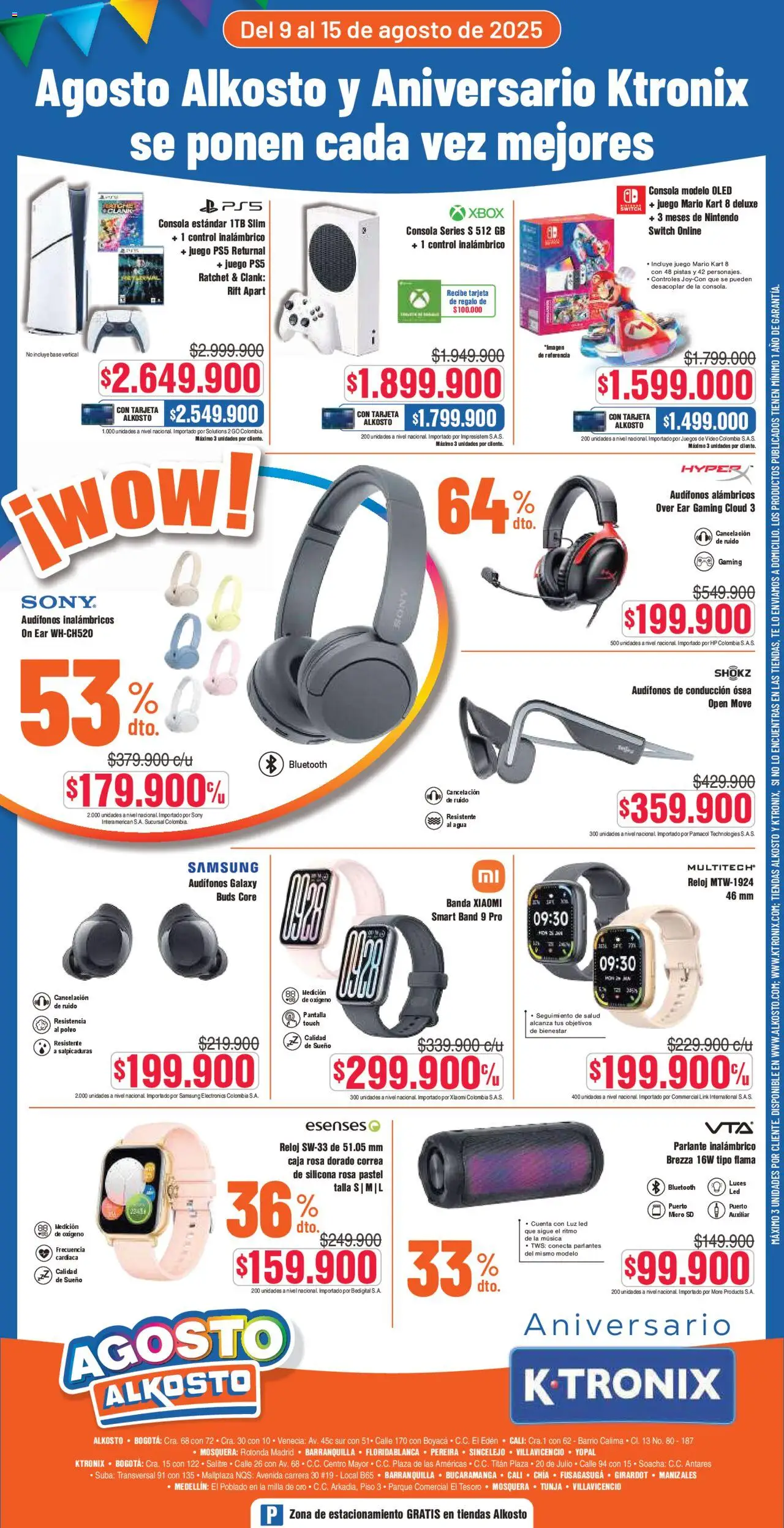 Alkosto folleto │ válido desde el 09.08.2025 | Página: 12 | Productos: Nintendo, Reloj, Video, Xbox