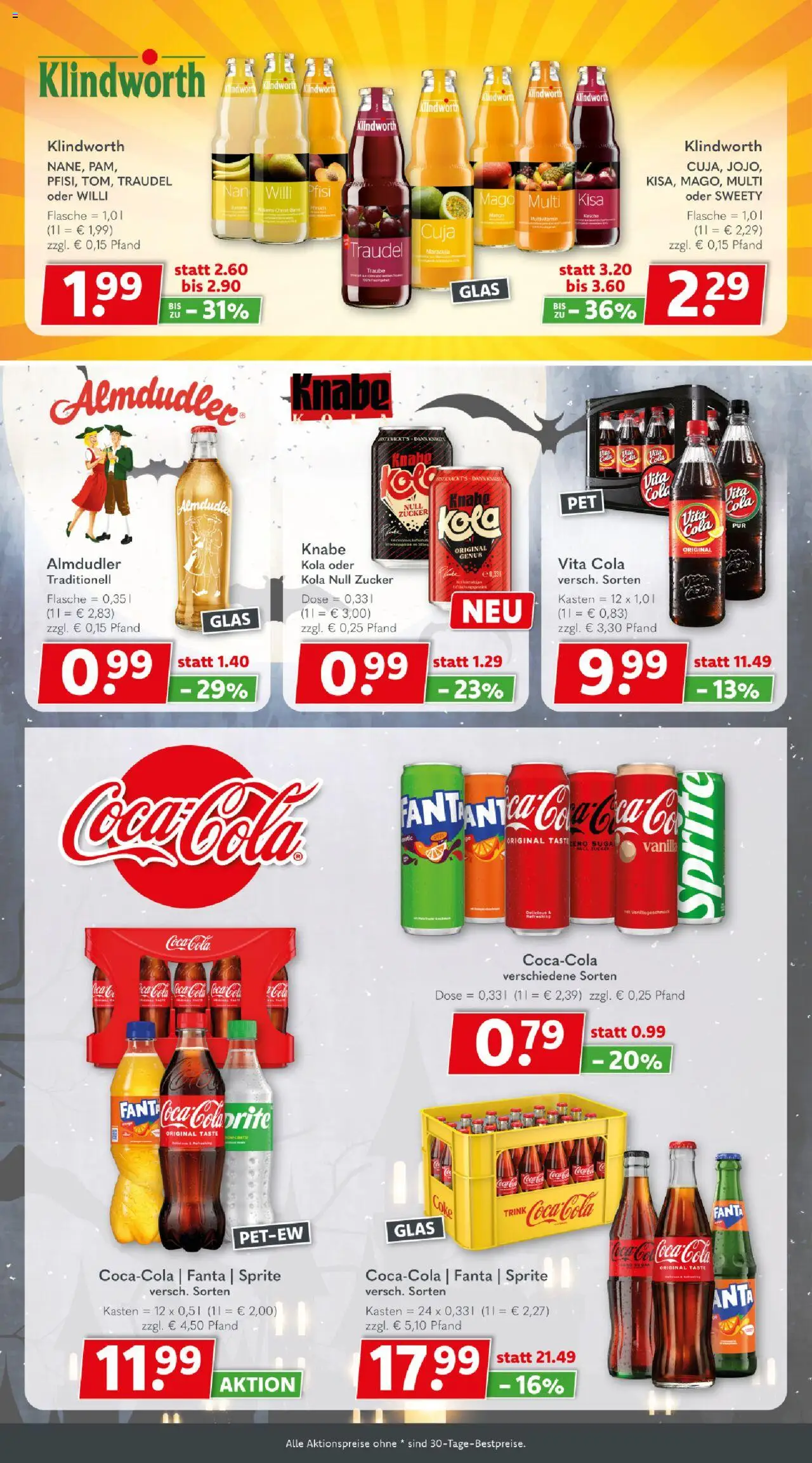 Getränkeland Prospekt 	 – gültig ab 27.10.2025 | Seite: 4 | Produkte: Fanta, Sprite, Cola, Pfirsich