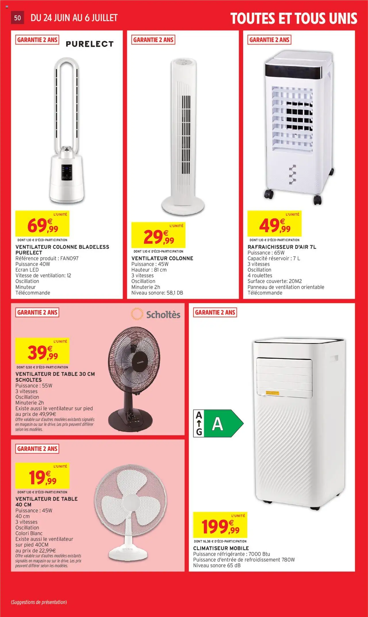  | Page: 52 | Produits: Ventilateur sur pied, Ventilateur, Climatiseur, Télécommande