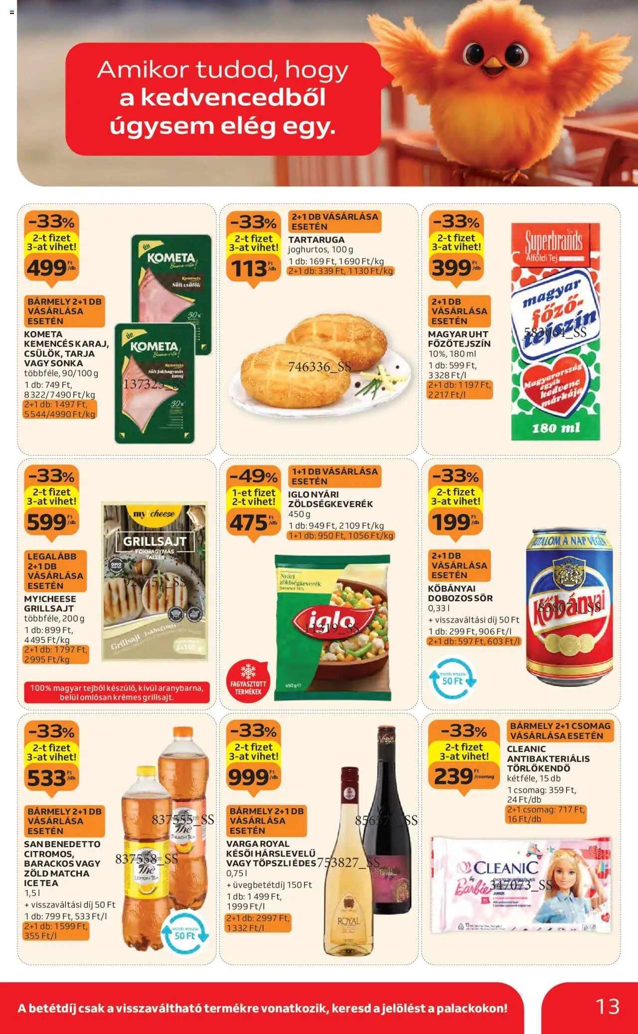 Auchan akciós ujság - amely érvényes a következő dátumtól: 14.08.2025 | Oldal: 13 | Termékek: Tarja, Ice tea, Grillsajt, Dobozos sör
