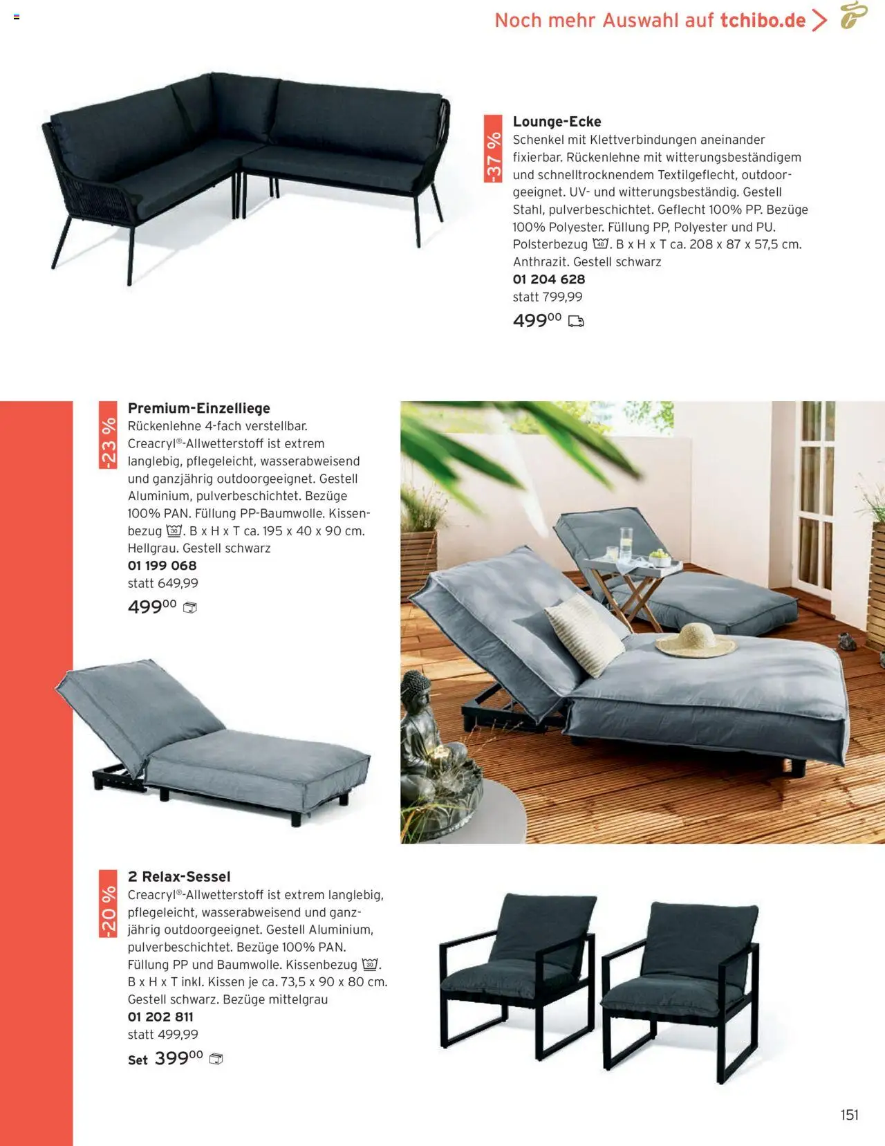 Angebote Tchibo - gültig ab dem 01.08.2025 | Seite: 151 | Produkte: Relaxsessel, Kissen