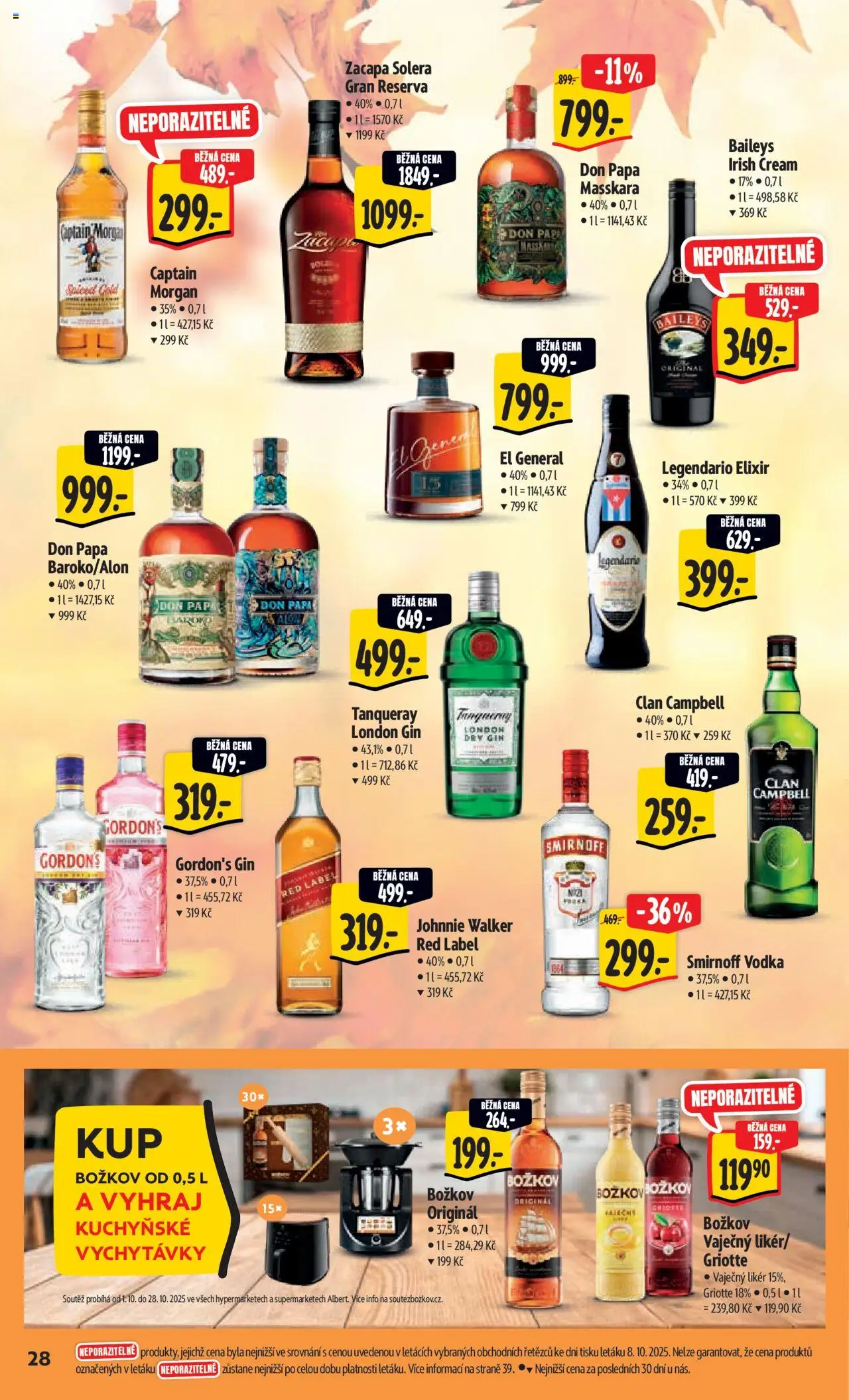 Albert leták - Hypermarket od 15.10.2025 | Strana: 37 | Produkty: Gin, Irish cream, Božkov, Vaječný Likér