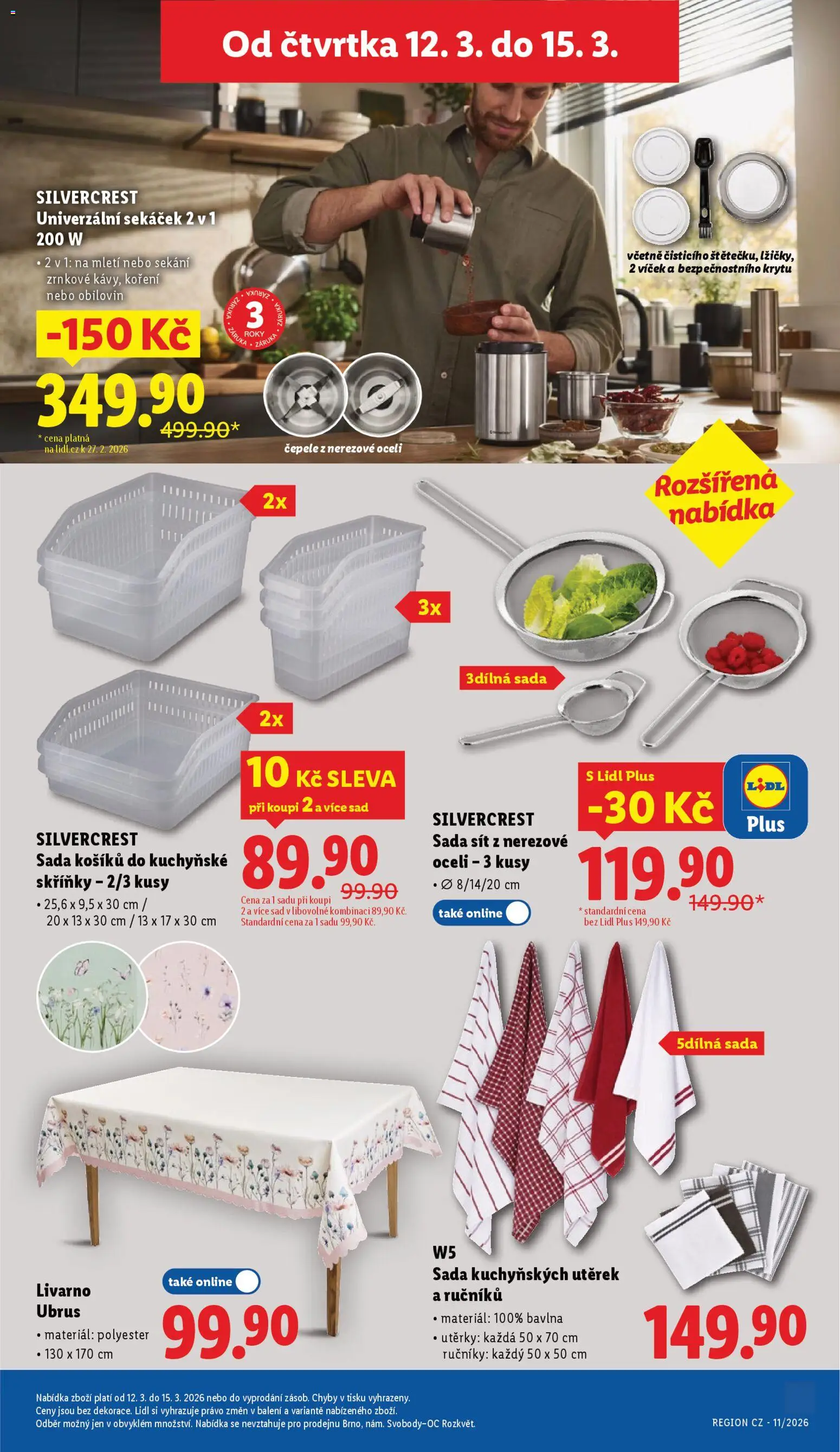 Lidl leták - Spotřební zboží od 09.03.2026 | Strana: 23 | Produkty: Utěrky, Kuchyňské skříňky, W5, Ubrus