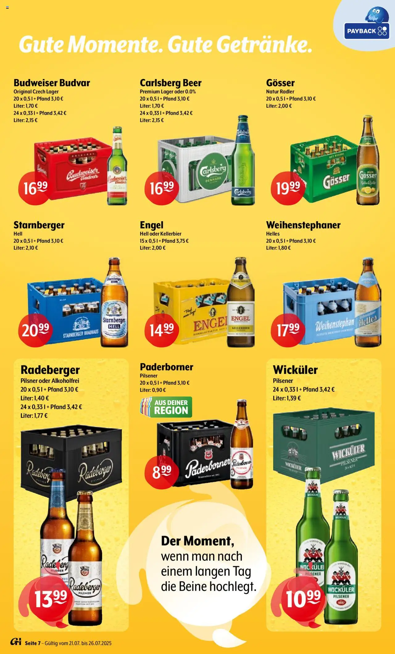 Getränke Hoffmann Prospekt - gültig ab dem 21.07.2025 | Seite: 7 | Produkte: Carlsberg, Radler, Budweiser
