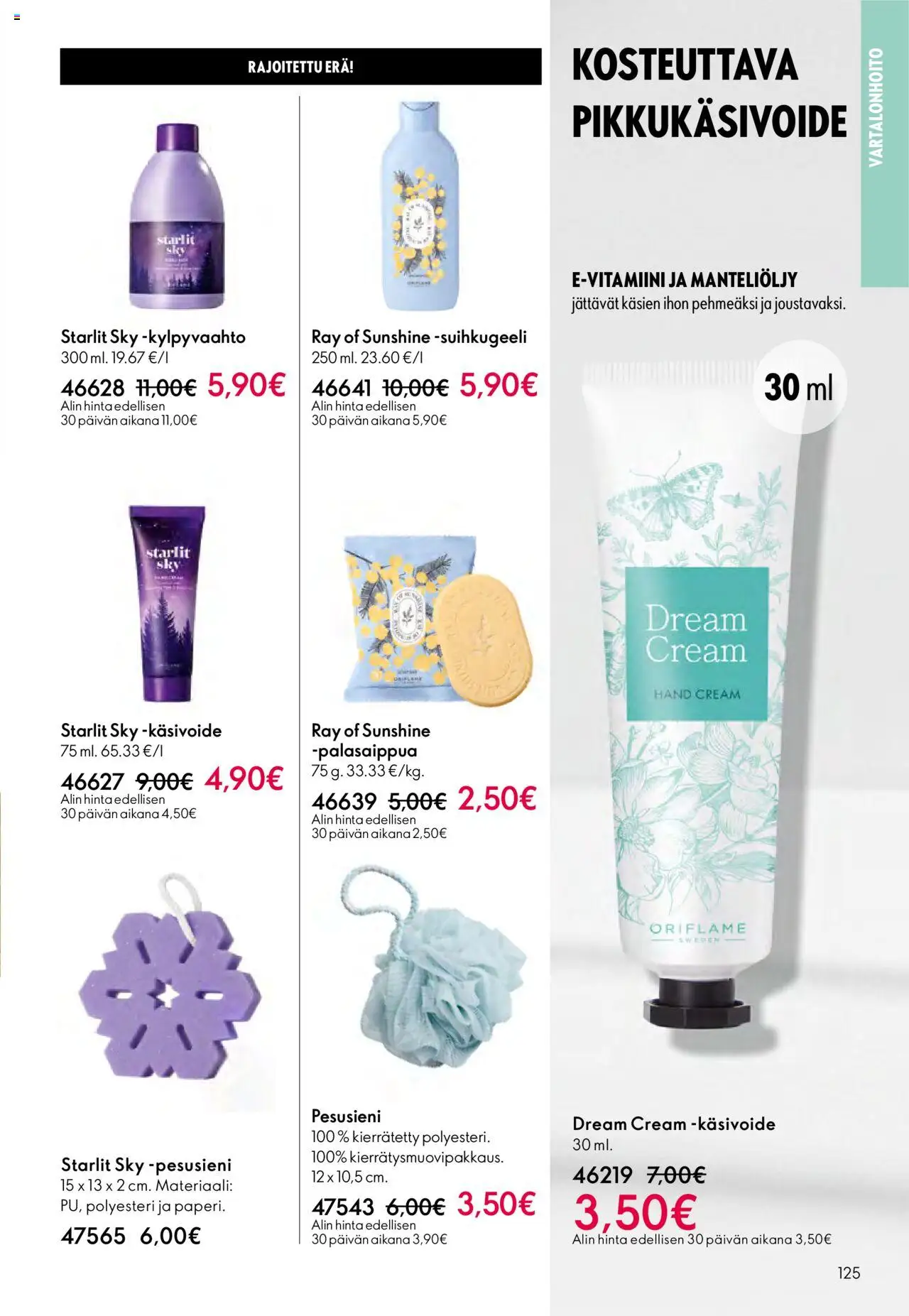 Oriflame - Esite 14 – voimassa 08.10.2025 alkaen | Sivu: 125 | Tuotteet: Käsivoide, Suihkugeeli, Kylpyvaahto, Pesusieni