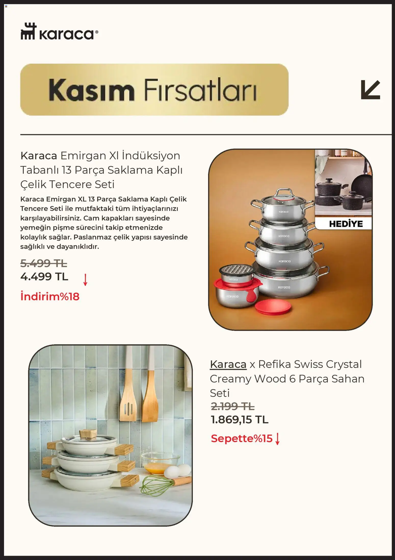 Karaca Black Friday - 23.11.2025 tarihinden itibaren geçerlidir | Sayfa: 2 | Ürünler: Tencere seti