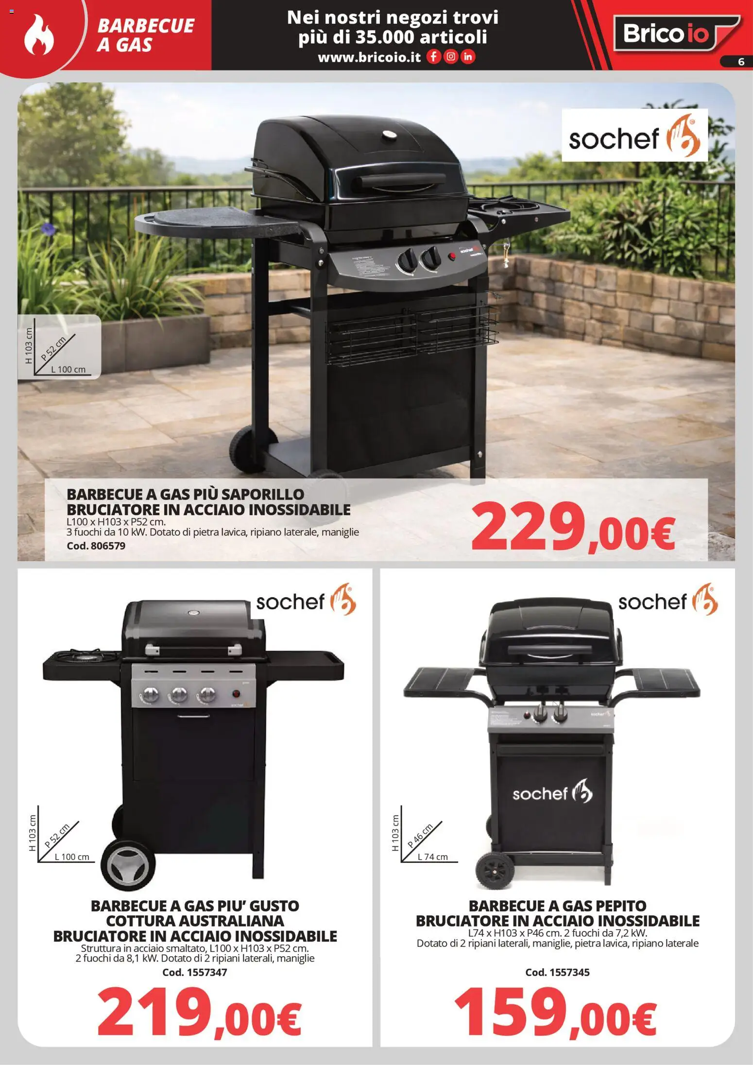 Volantino Brico io del 30.03.2026 | Pagina: 6 | Prodotti: Ripiano, Barbecue, Barbecue a gas