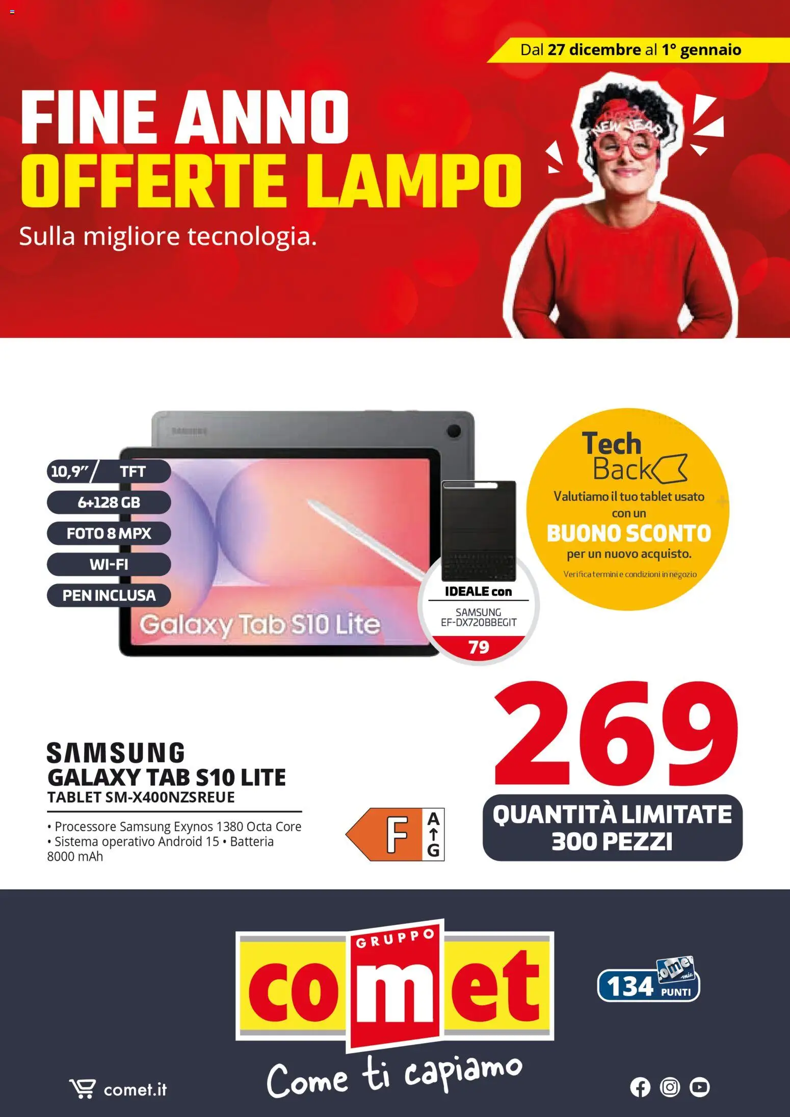 Volantino Comet del 27.12.2025 | Pagina: 18 | Prodotti: Samsung Galaxy, Tablet, Batteria, Samsung
