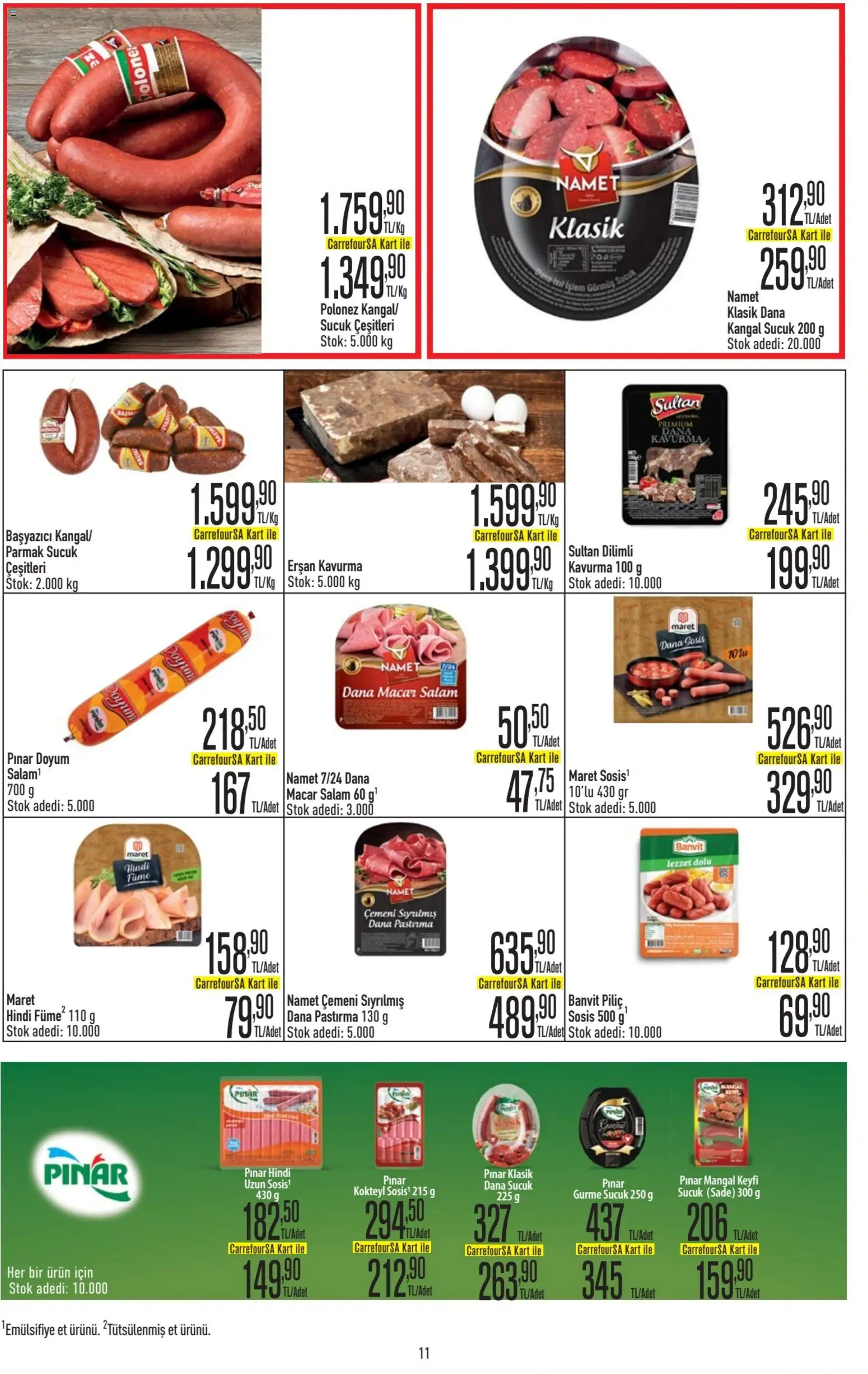 CarrefourSA Katalog - 18.12.2025 tarihinden itibaren geçerlidir | Sayfa: 11 | Ürünler: Salam, Sosis, Piliç, Sucuk
