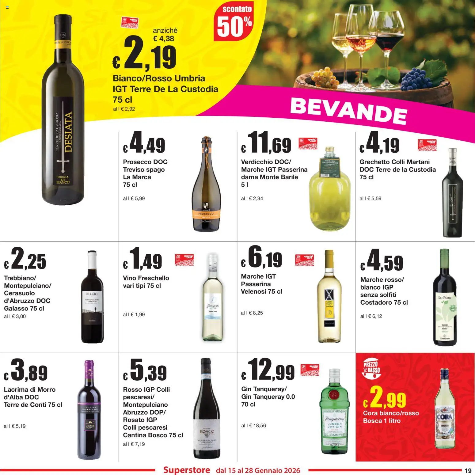 Volantino Sì con Te del 15.01.2026 | Pagina: 19 | Prodotti: Gin, Prosecco, Vino