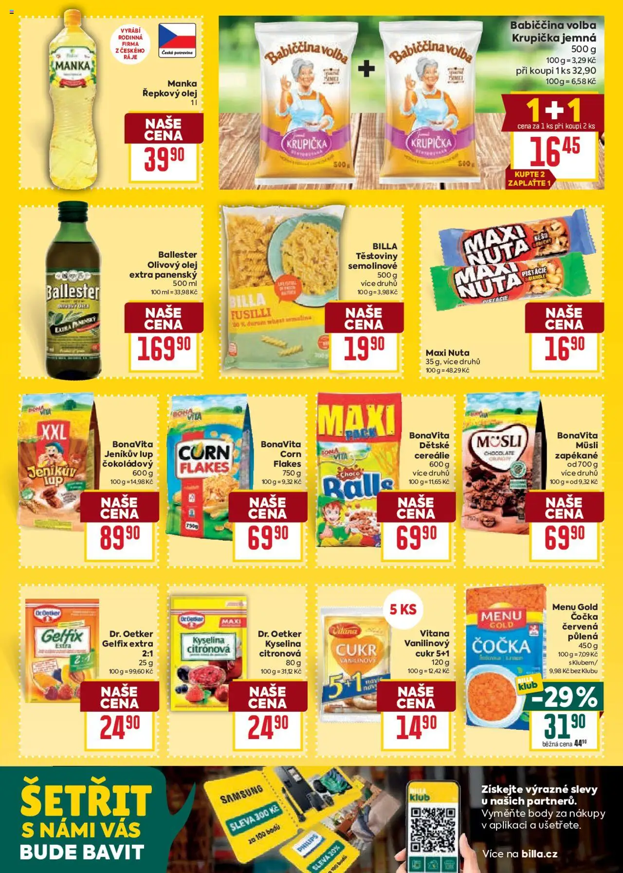 Billa Velký leták od 25.06.2025 | Strana: 17 | Produkty: Olivový olej, Těstoviny, Kyselina citronová, Řepkový olej